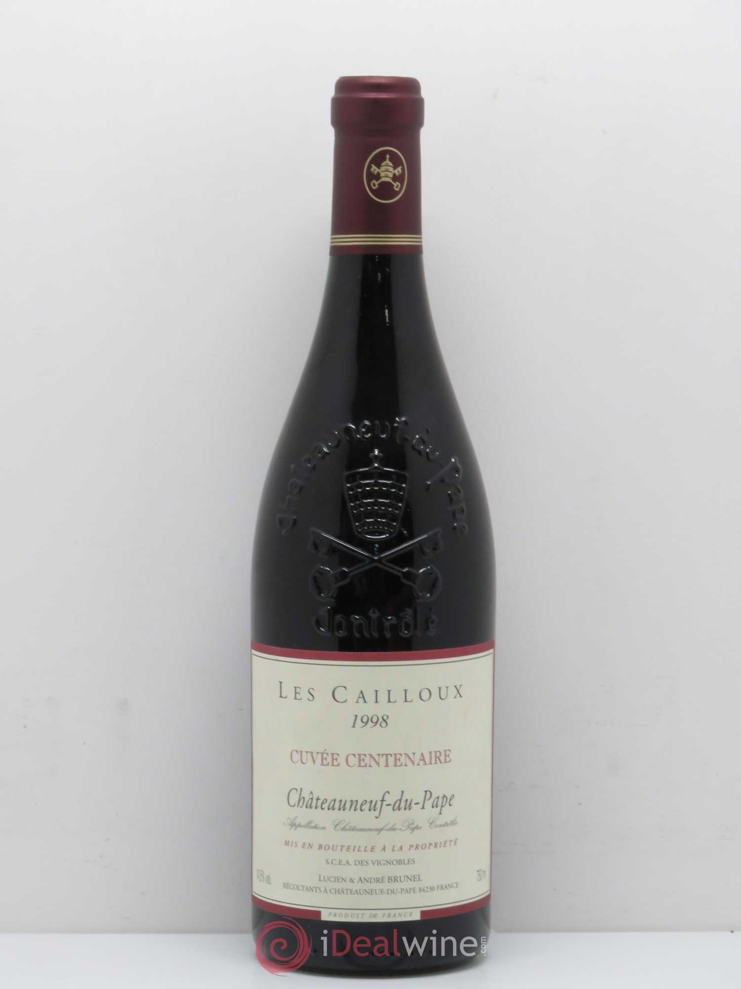 Châteauneuf-du-Pape Les Cailloux Cuvée Centenaire André Brunel 1998 - Lot de 1 bouteille - 0