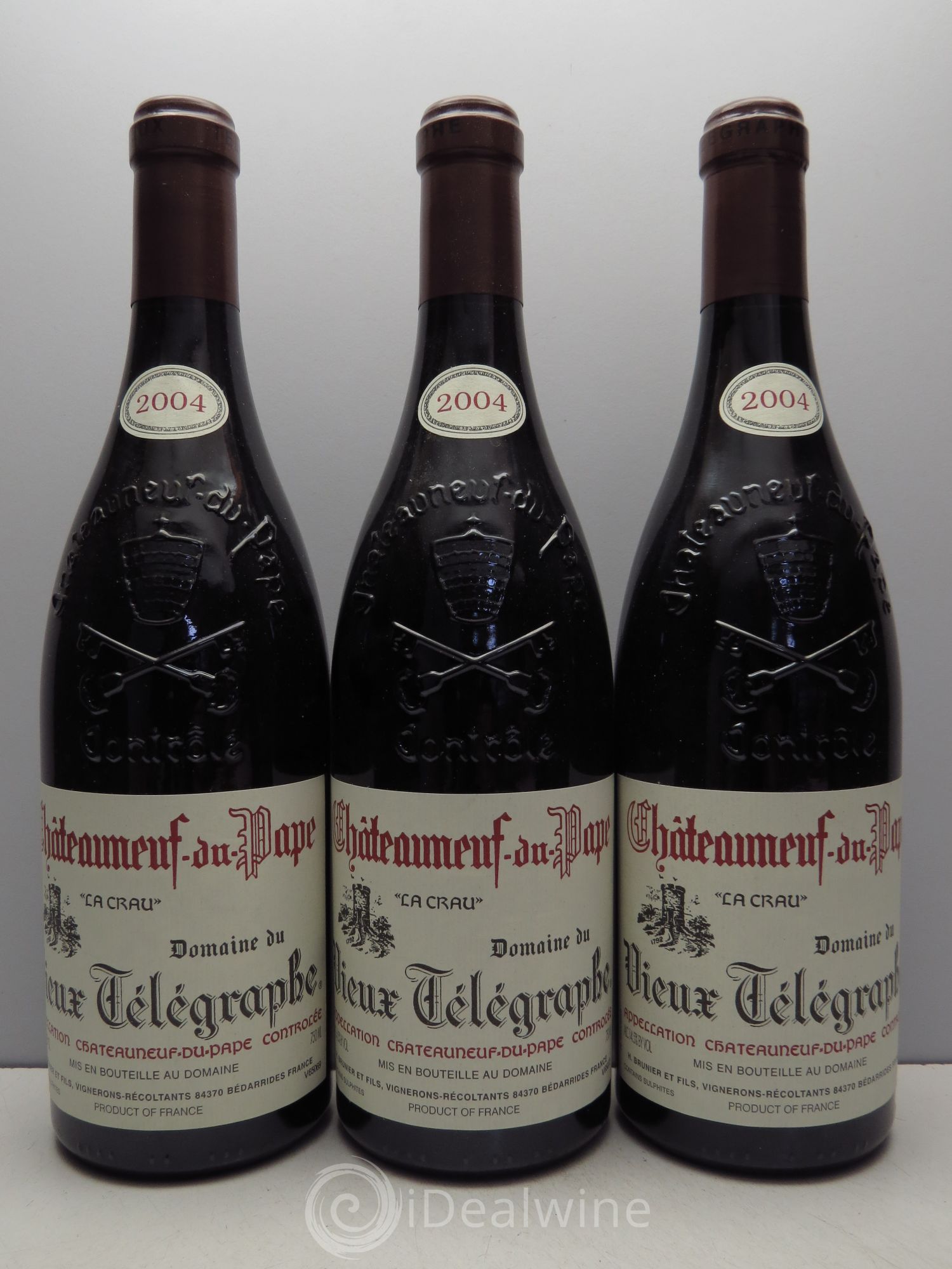 Châteauneuf-du-Pape Vieux Télégraphe (Domaine du) Vignobles Brunier 2004 - Lot de 3 bouteilles - 0