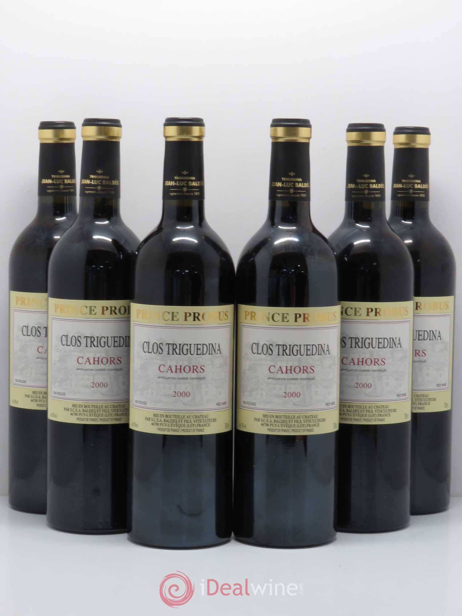 Cahors Clos Triguedina Probus Jean-Luc Baldès 2000 - Lot de 6 bouteilles - 0