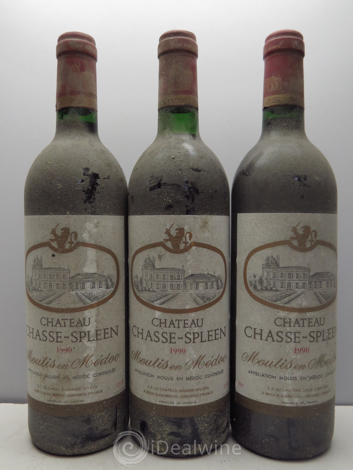 Château Chasse Spleen 1990 - Lot de 3 bouteilles - 0