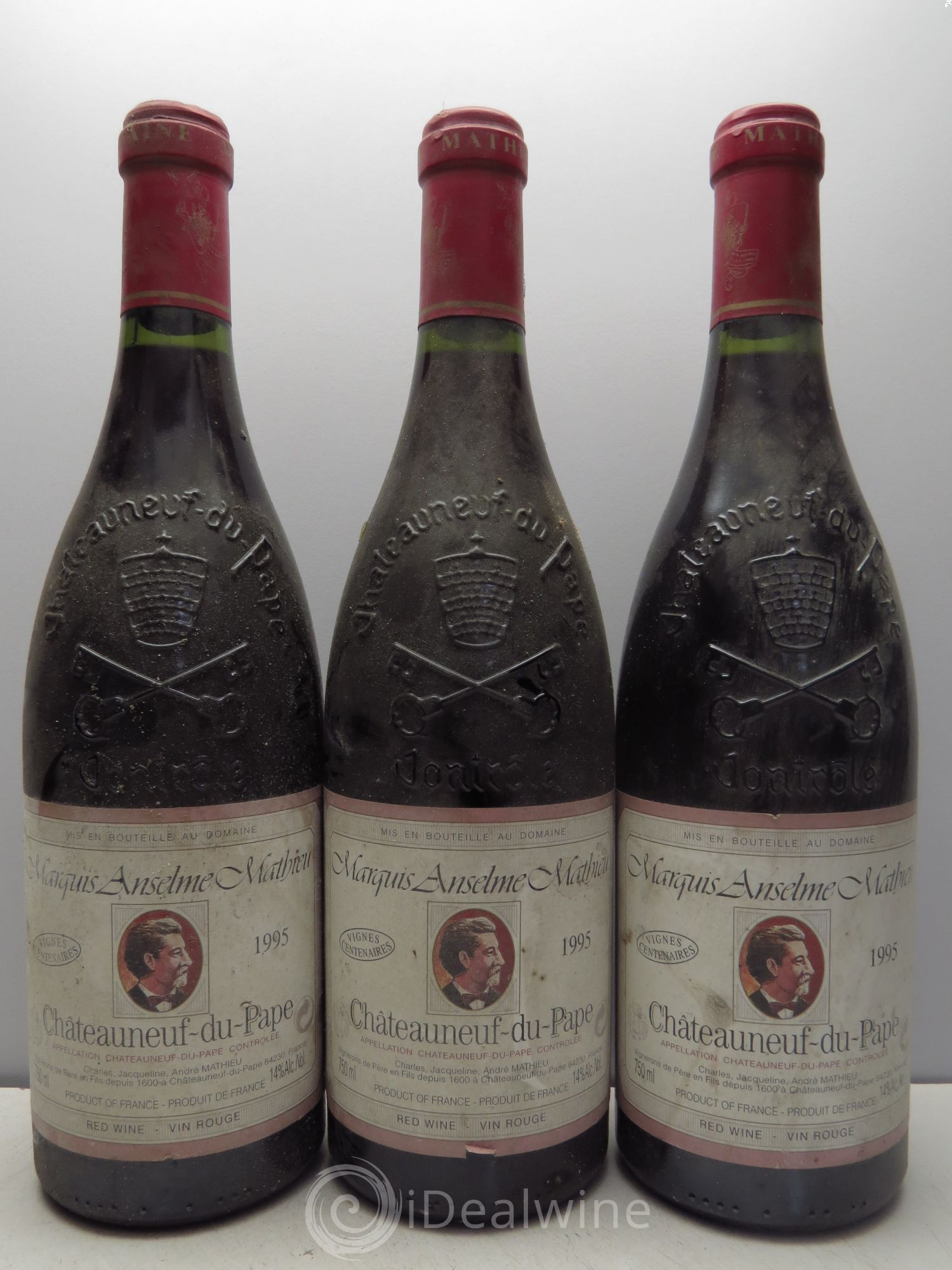 Châteauneuf-du-Pape Domaine Mathieu Vignes Centenaires 1995 - Lot de 3 bouteilles - 0