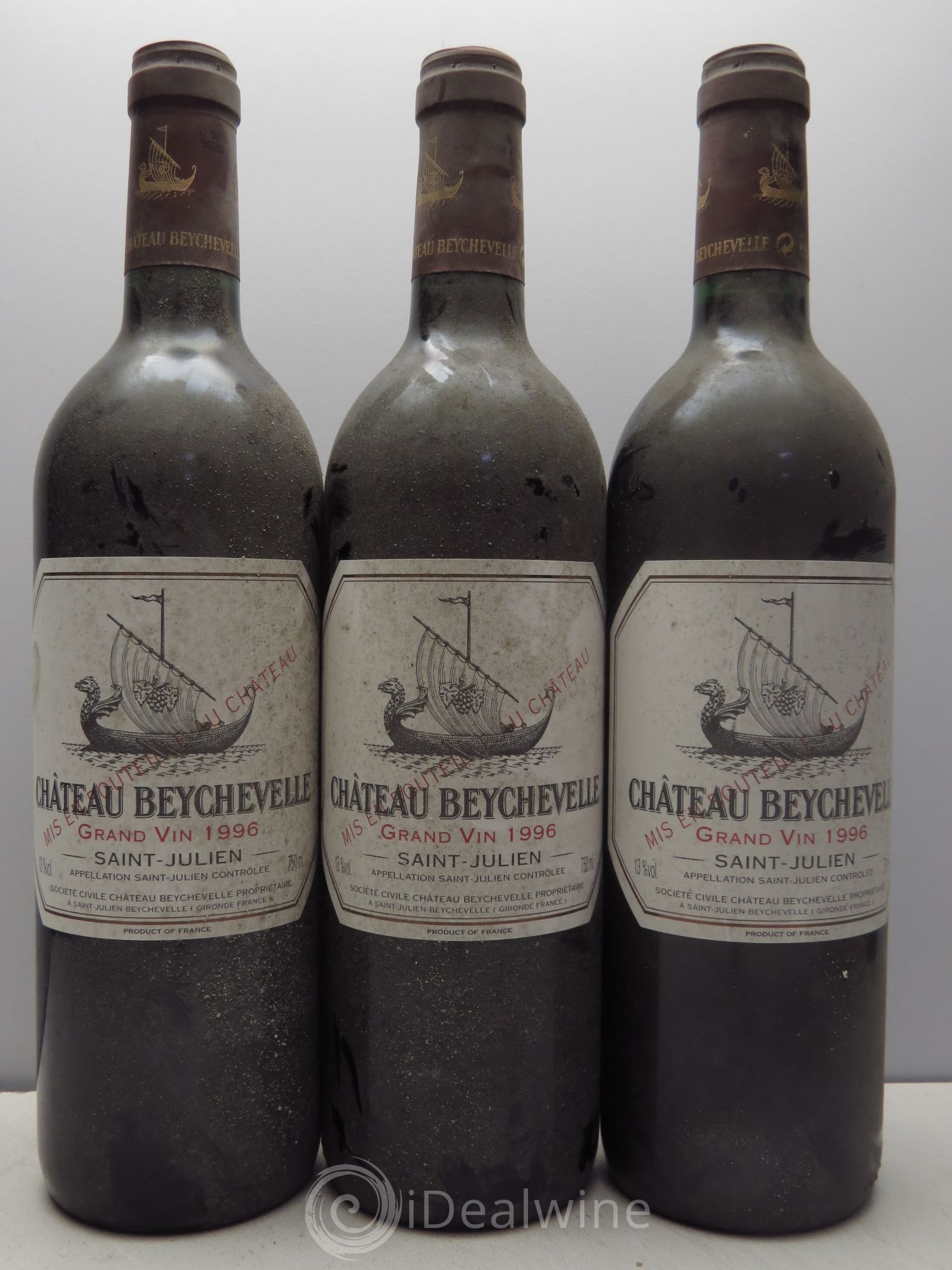 Château Beychevelle 4ème Grand Cru Classé null 1996 - Lot of 3 bottles - 0
