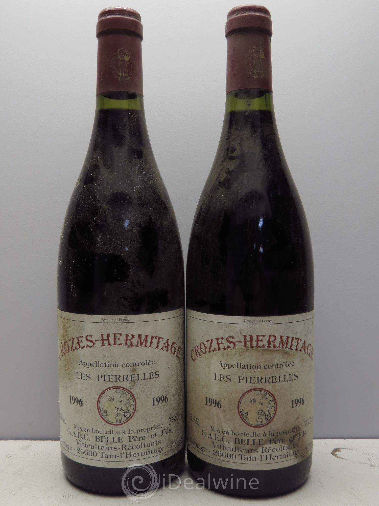 Crozes-Hermitage Louis Belle les Pierrelles 1996 - Posten von 2 Flaschen - 0