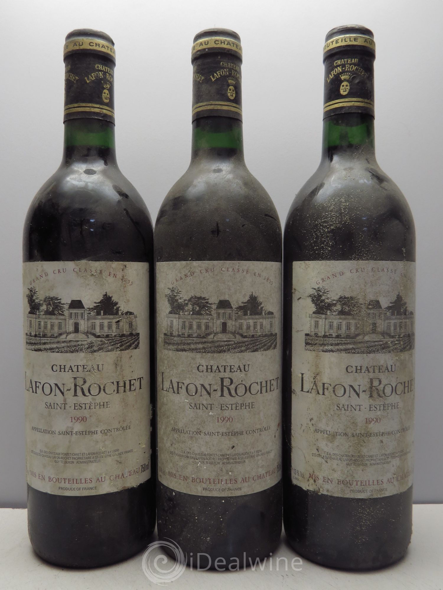 Château Lafon Rochet 4ème Grand Cru Classé 1990 - Lot de 3 bouteilles - 0