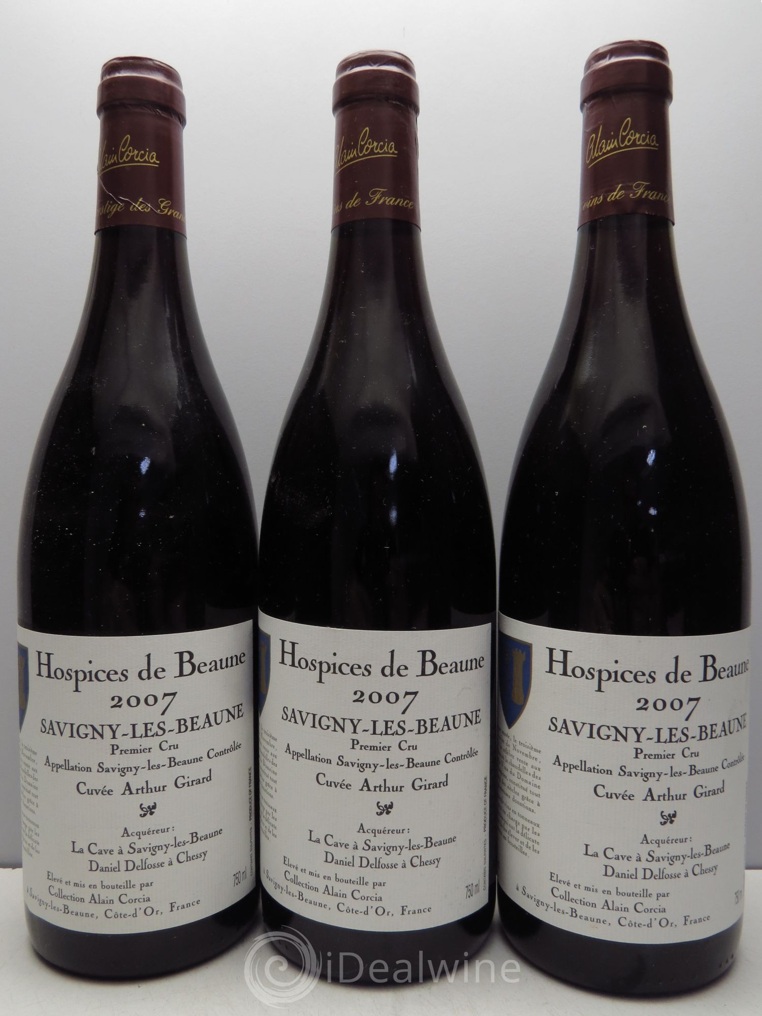 Savigny-lès-Beaune 1er Cru Hospices de Beaune Cuvée Arthur Girard 2007 - Lot de 3 bouteilles - 0