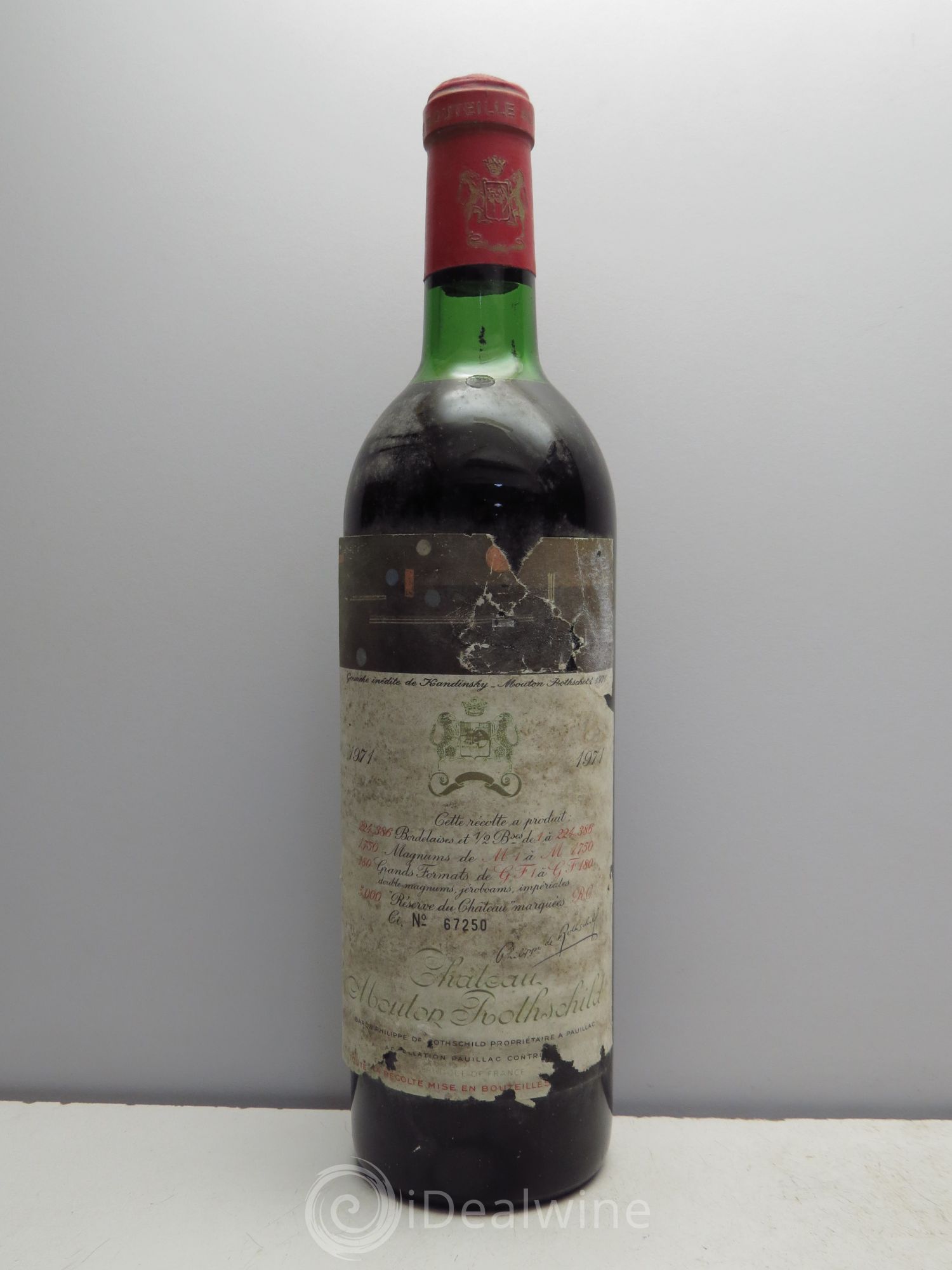 Château Mouton Rothschild 1er Grand Cru Classé 1971 - Lot de 1 bouteille - 0