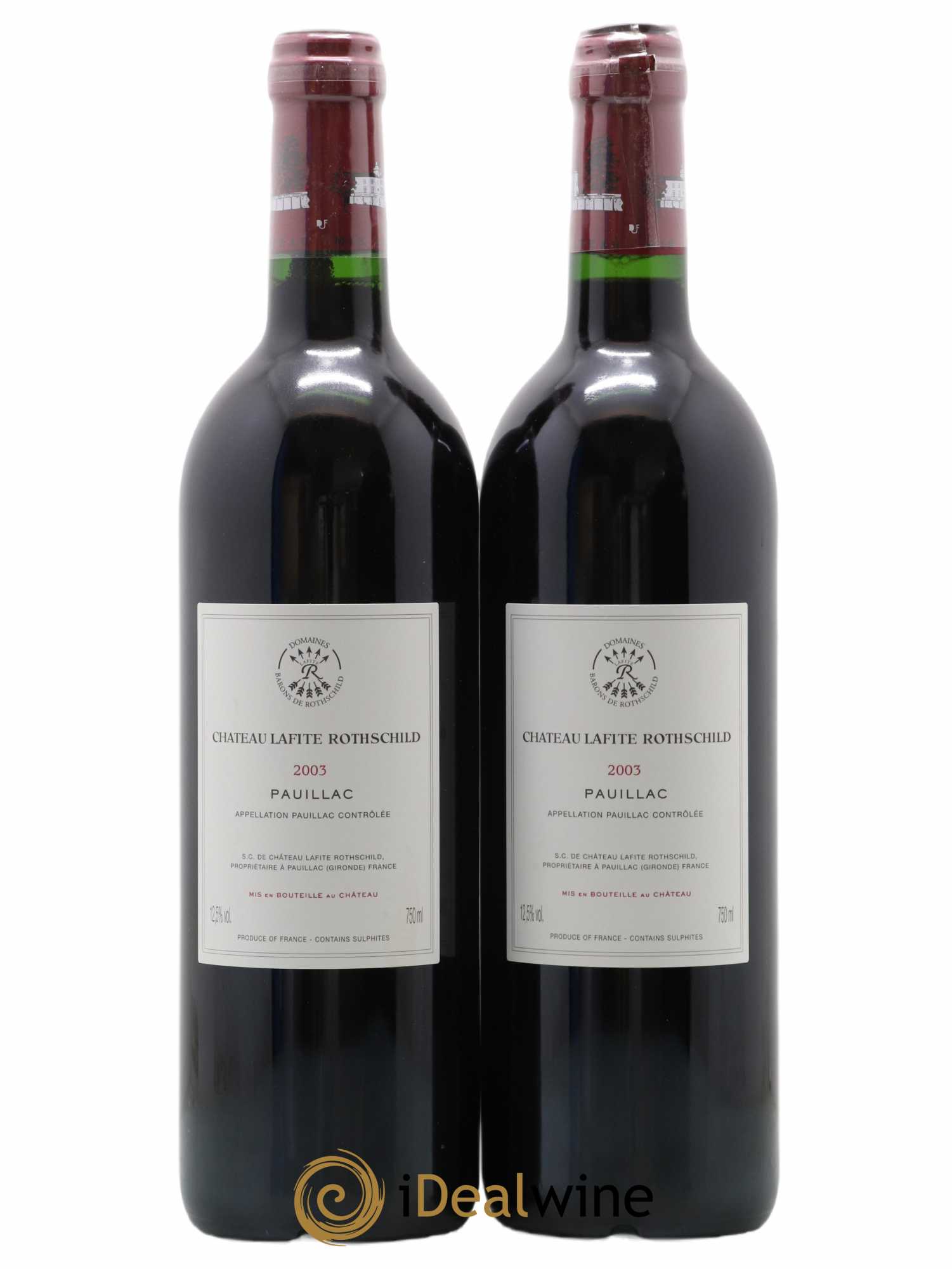 Château Lafite Rothschild 1er Grand Cru Classé 2003 - Lot de 2 bouteilles - 1