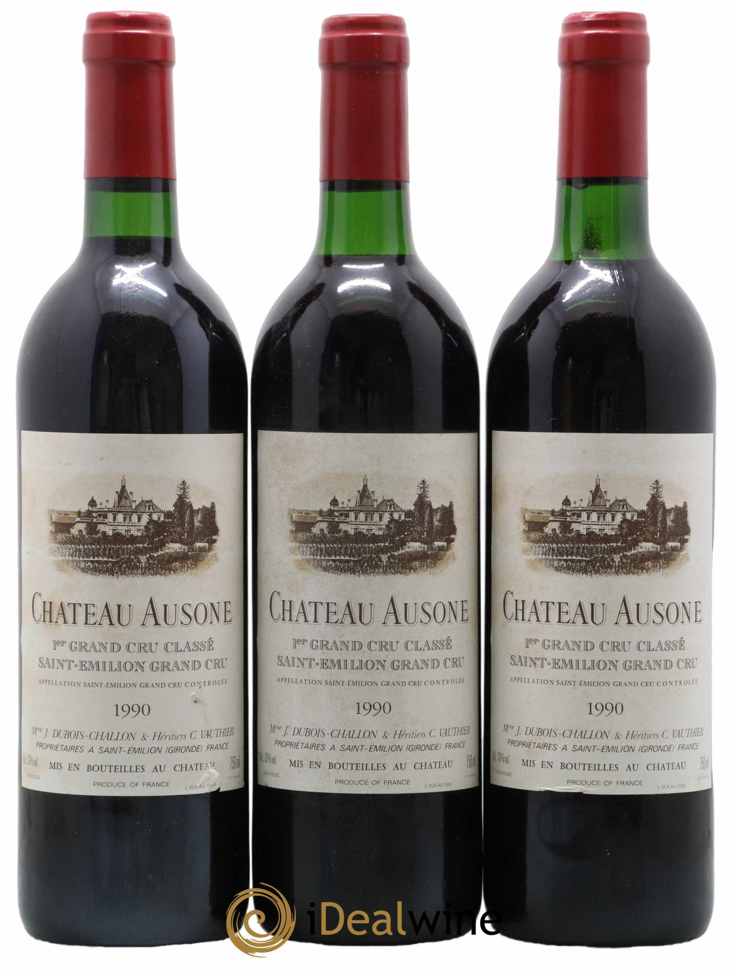 Château Ausone 1er Grand Cru Classé A 1990 - Lot de 3 bouteilles - 0
