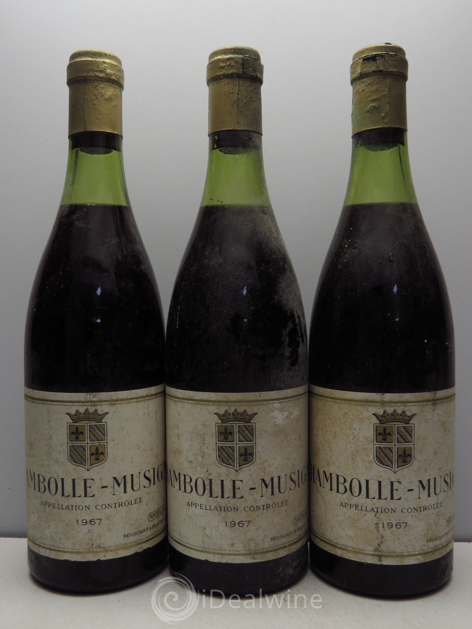 Chambolle-Musigny Négociant Nicolas 1967 - Lot de 3 bouteilles - 0