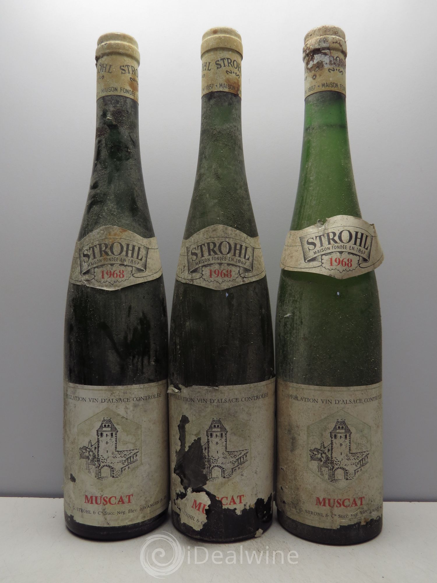Alsace Muscat Strohl Wangen 1968 - Posten von 3 Flaschen - 0