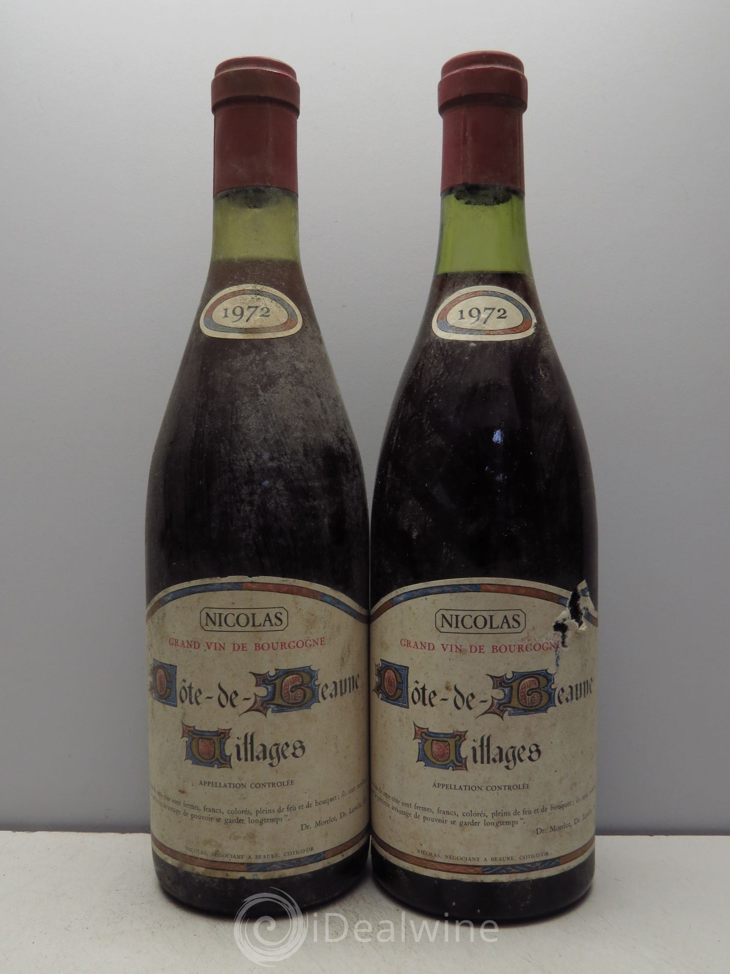 Côte de Beaune Nicolas 1972 - Lot de 2 bouteilles - 0