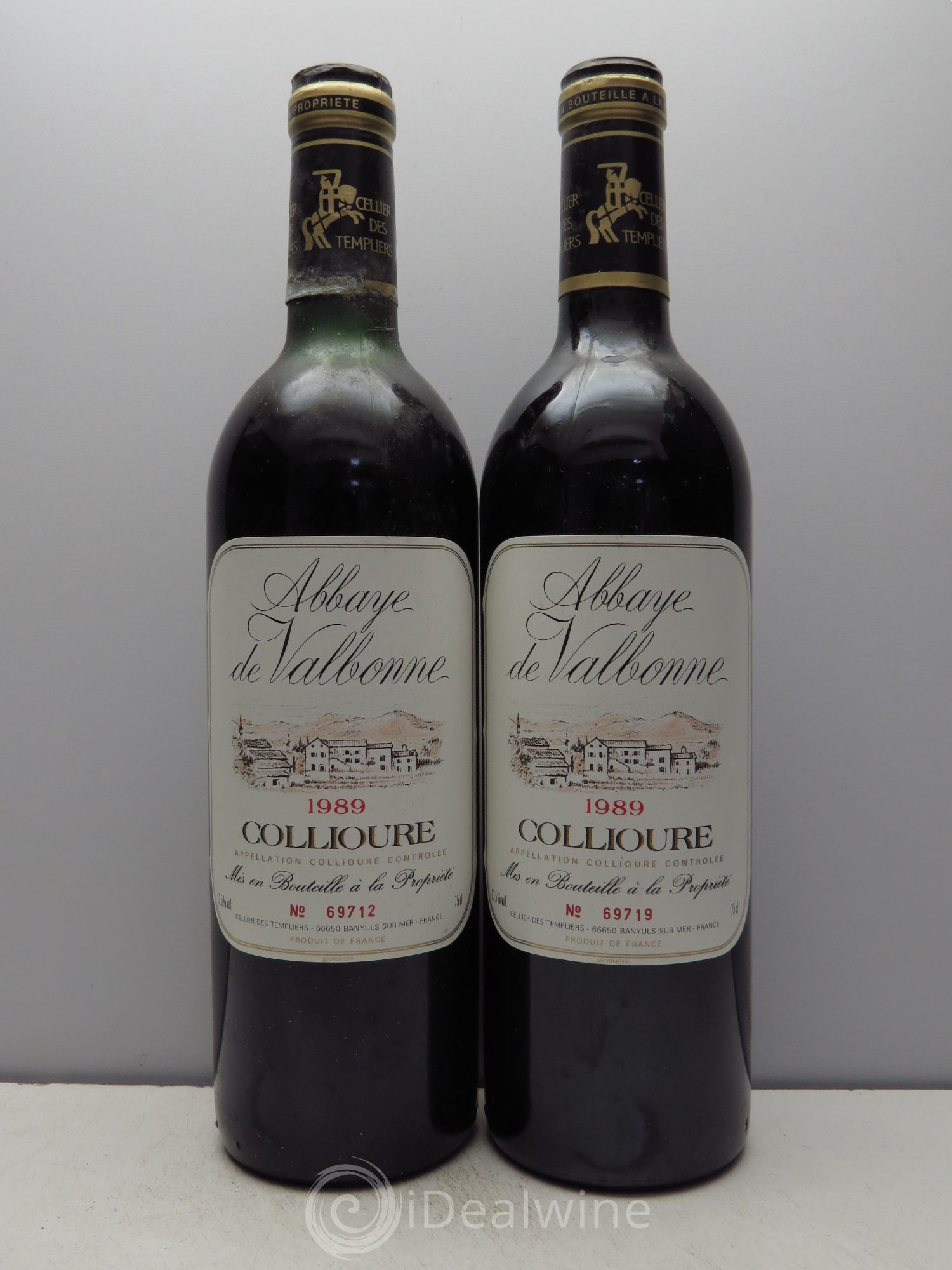 Collioure Abbaye de Valboune 1989 - Lot de 2 bouteilles - 0