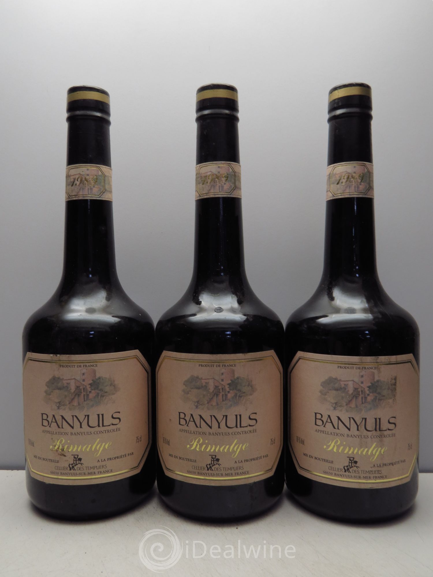 Banyuls Rimage Cellier des Templiers 1989 - Lot de 3 bouteilles - 0