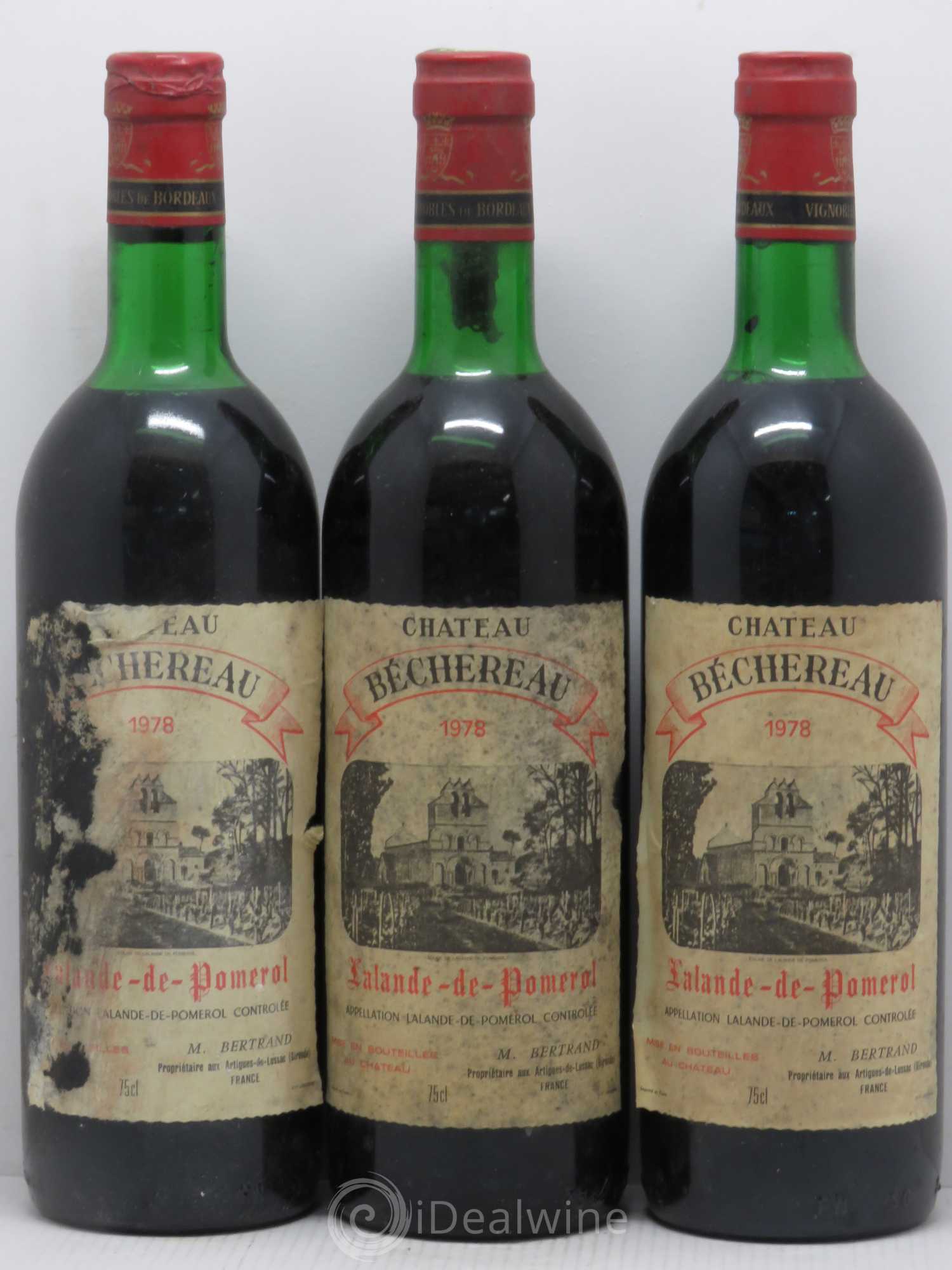 Bordeaux Château Bèchereau Lalande de Pomerol 1978 - Posten von 3 Flaschen - 0