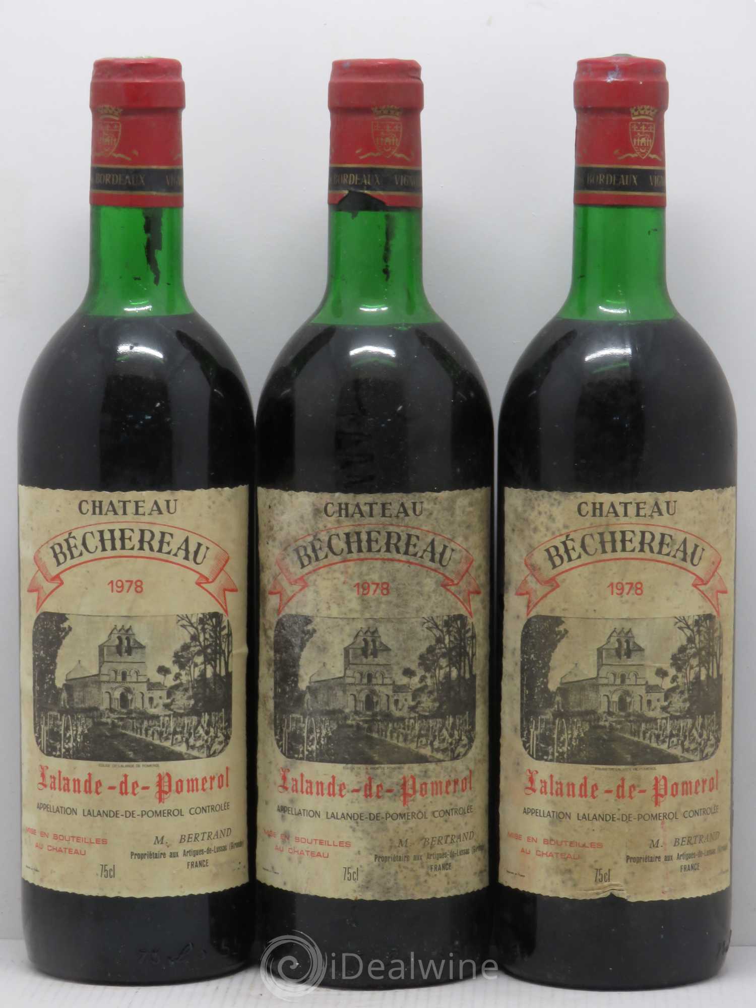 Bordeaux Château Bèchereau Lalande de Pomerol 1978 - Posten von 3 Flaschen - 0