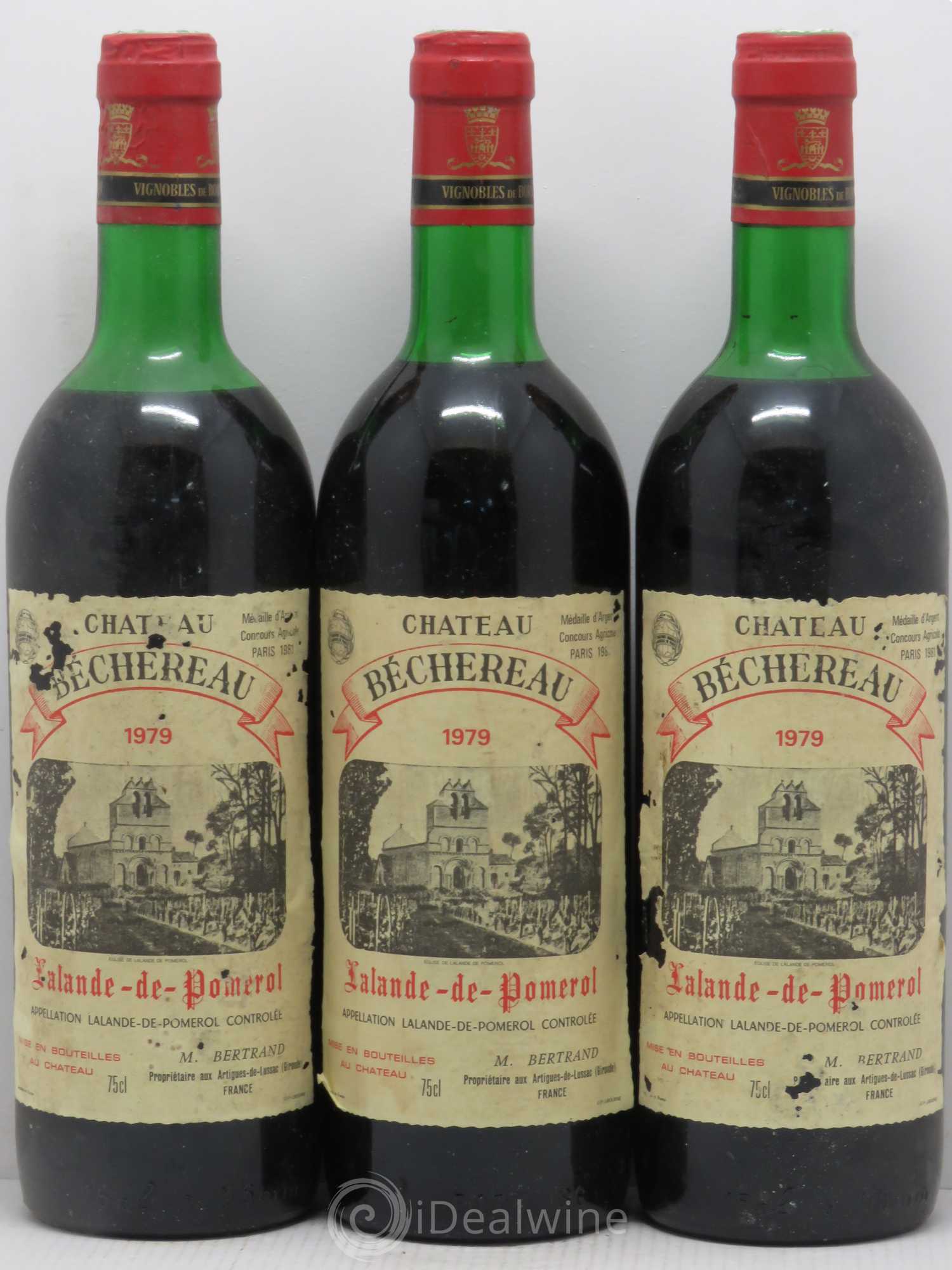 Bordeaux Château Bèchereau Lalande de Pomerol 1979 - Posten von 3 Flaschen - 0