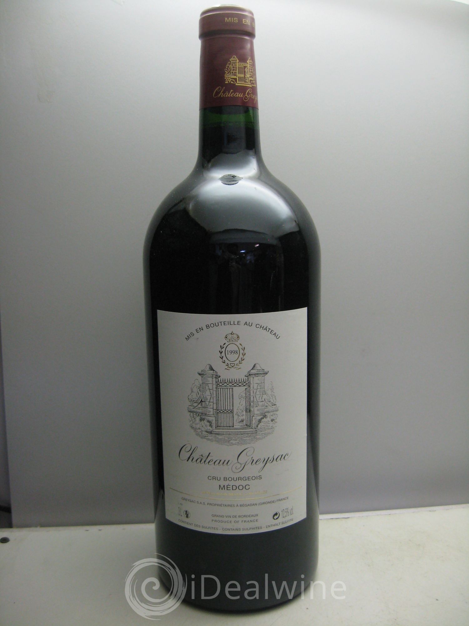 Château Greysac Cru Bourgeois 1998 - Lot de 1 double magnum - 0
