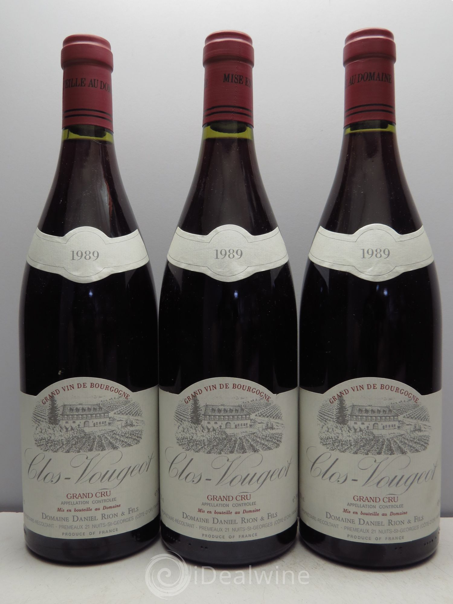 Clos de Vougeot Grand Cru 1989 - Lot de 3 bouteilles - 0