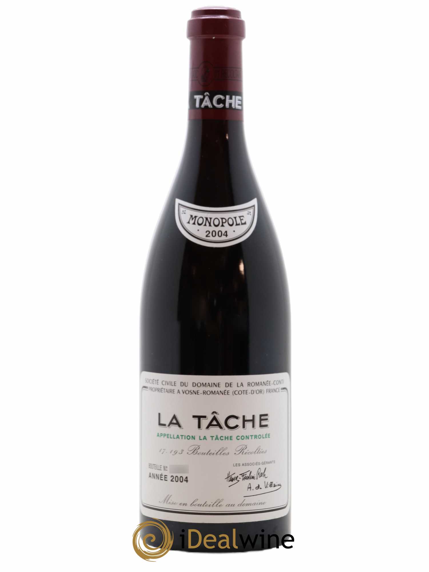 La Tâche Grand Cru Domaine de la Romanée-Conti 2004 - Lot de 1 bouteille - 1