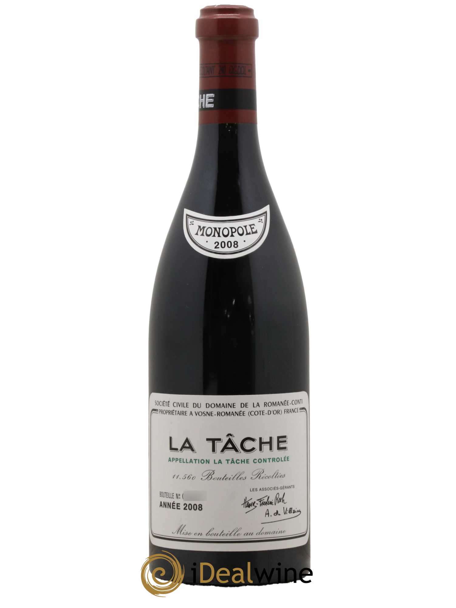 La Tâche Grand Cru Domaine de la Romanée-Conti 2008 - Lot de 1 bouteille - 1