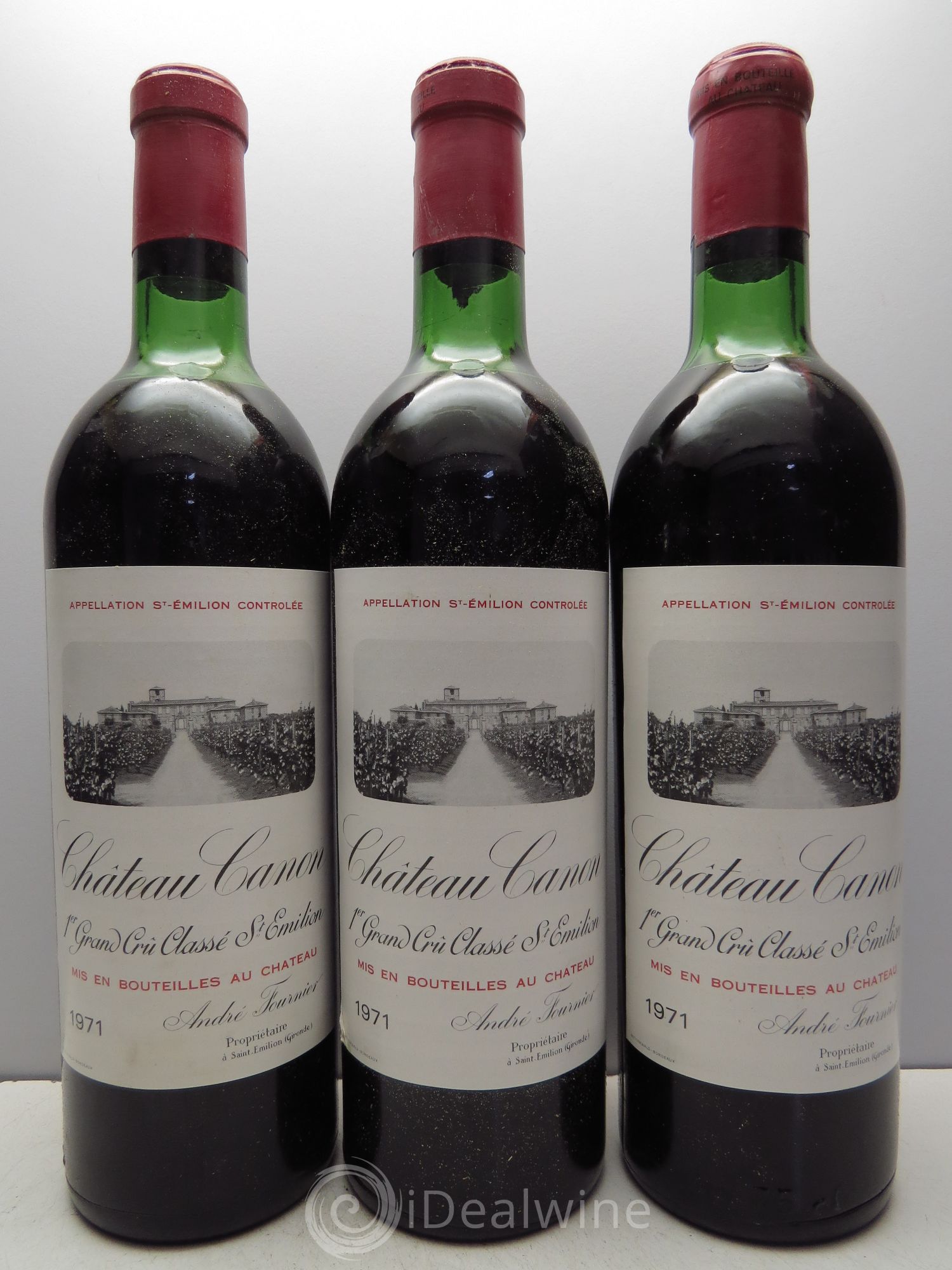 Château Canon 1er Grand Cru Classé B 1971 - Lot de 3 bouteilles - 0