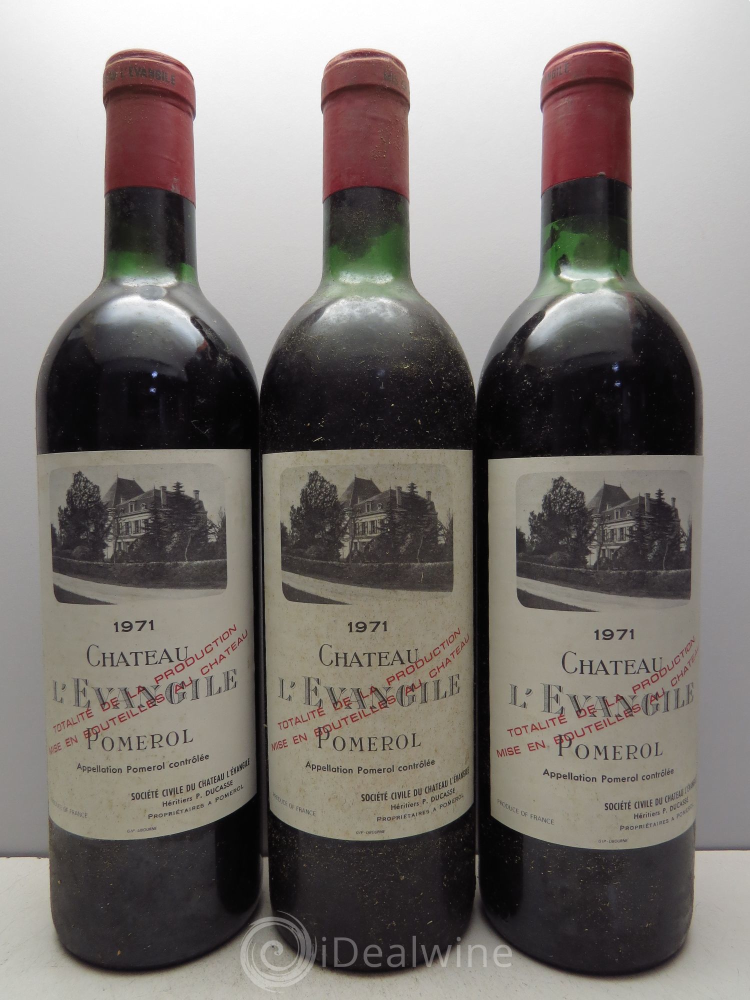 Château l' Évangile 1971 - Lot de 3 bouteilles - 0