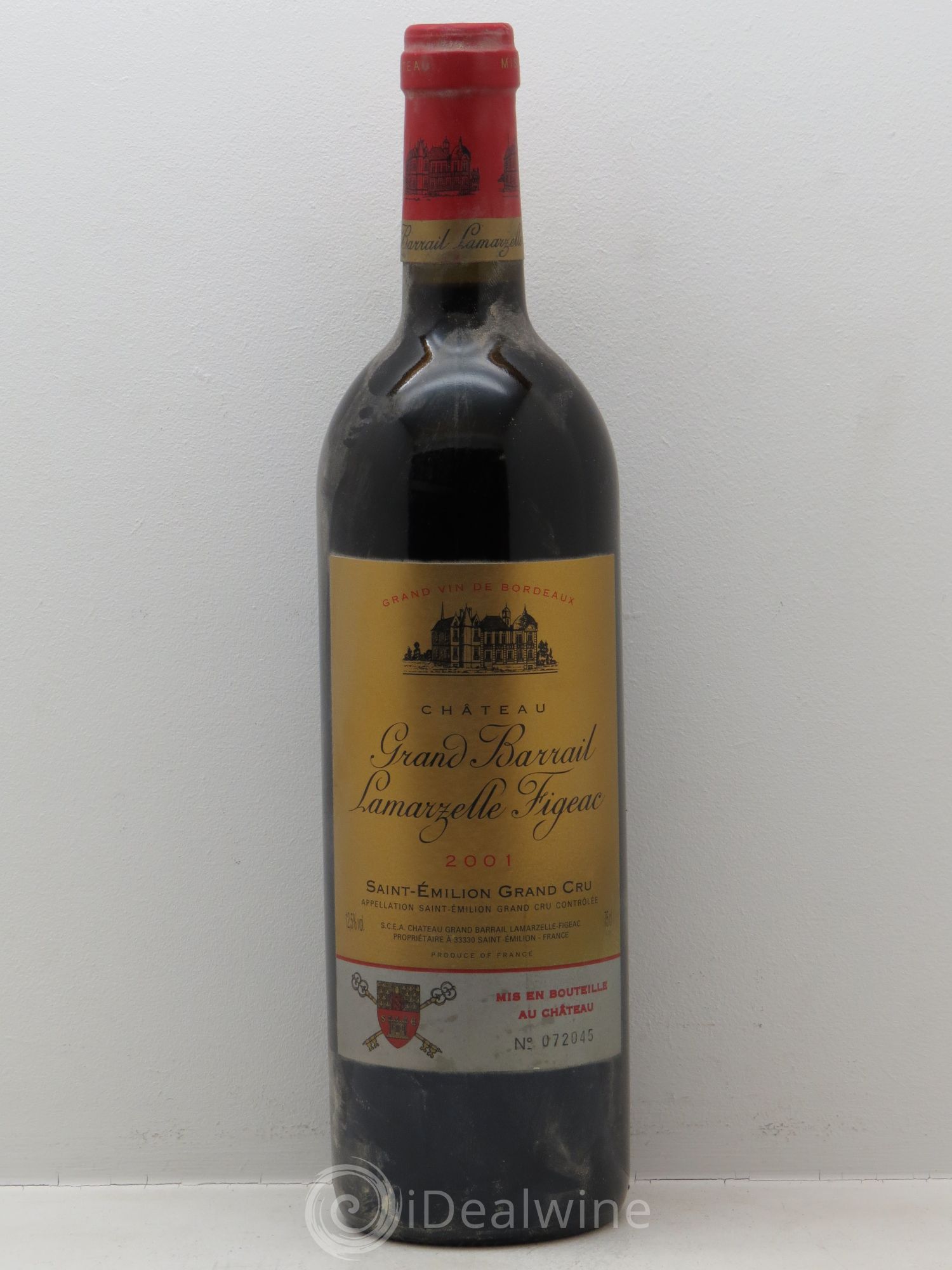 Château Grand Barrail Lamarzelle Figeac Grand Cru Classé 2001 - Lot de 1 bouteille - 0