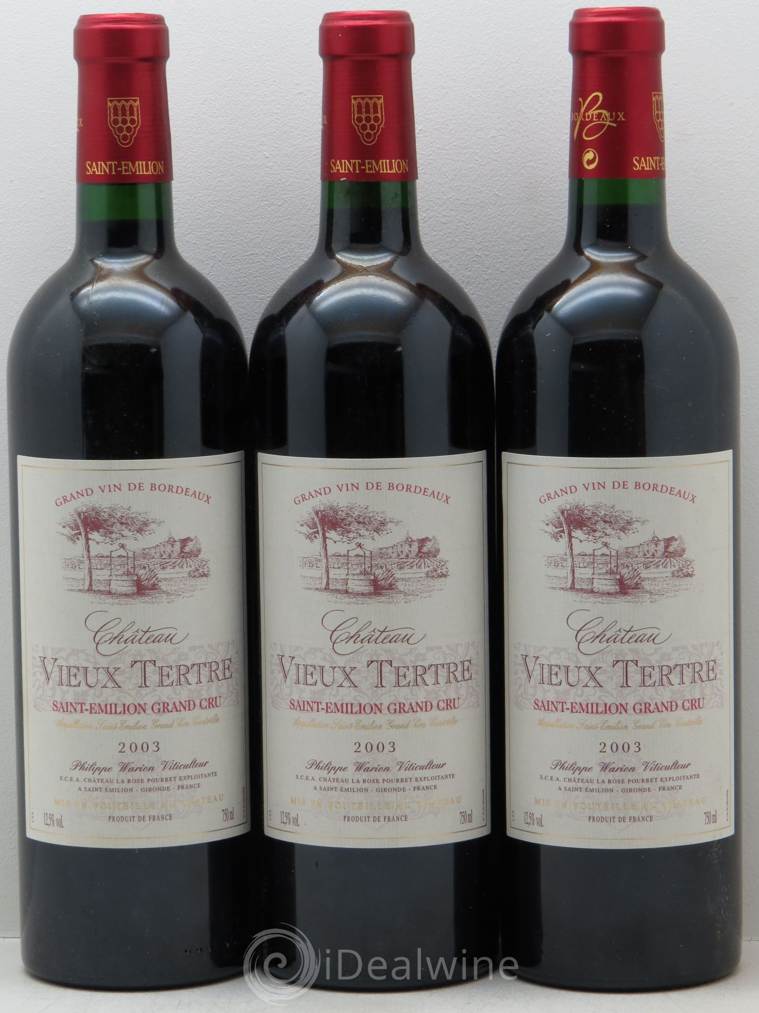 Saint-Émilion Vieux Tertre 2003 - Posten von 3 Flaschen - 0