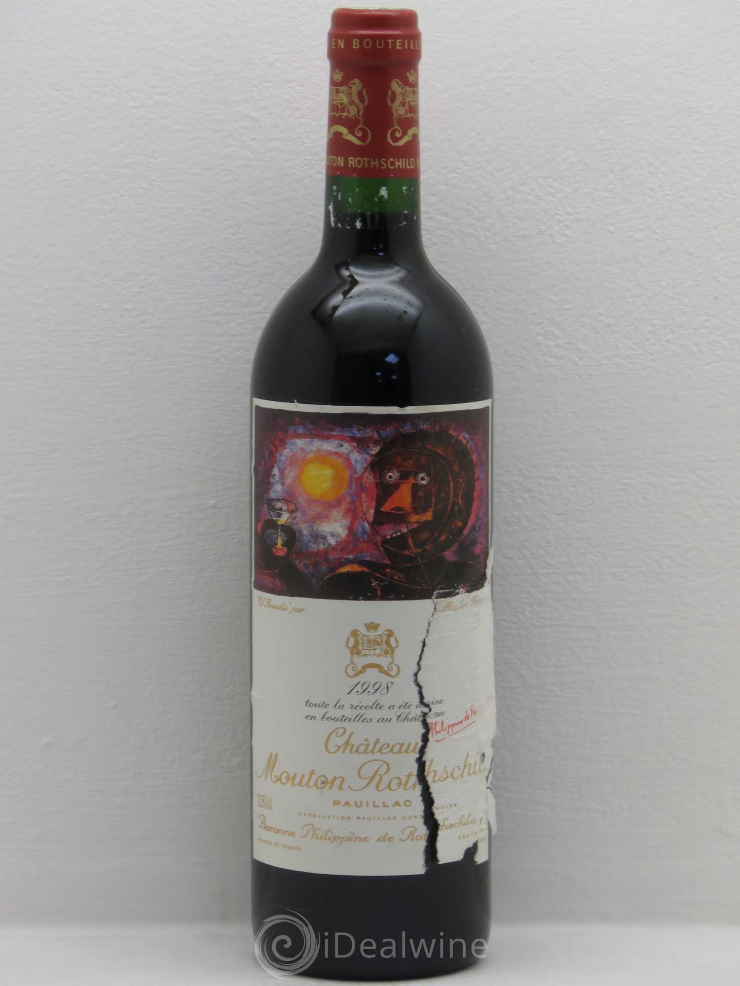 Château Mouton Rothschild 1er Grand Cru Classé 1998 - Lot de 1 bouteille - 0