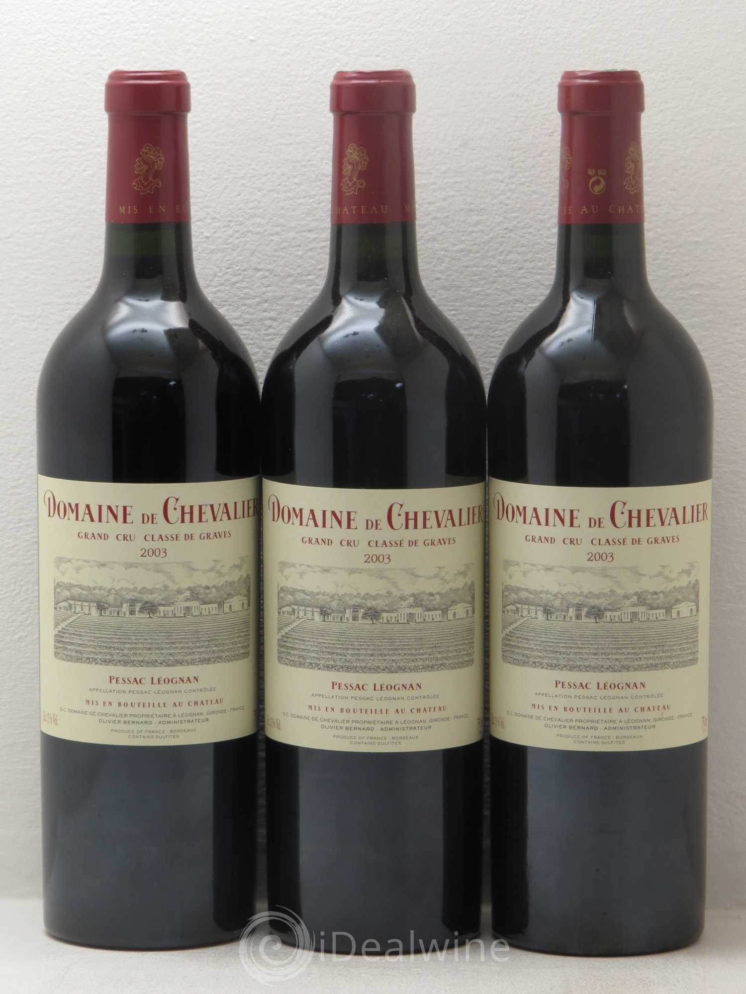 Domaine de Chevalier Cru Classé de Graves 2003 - Lot de 3 bouteilles - 0