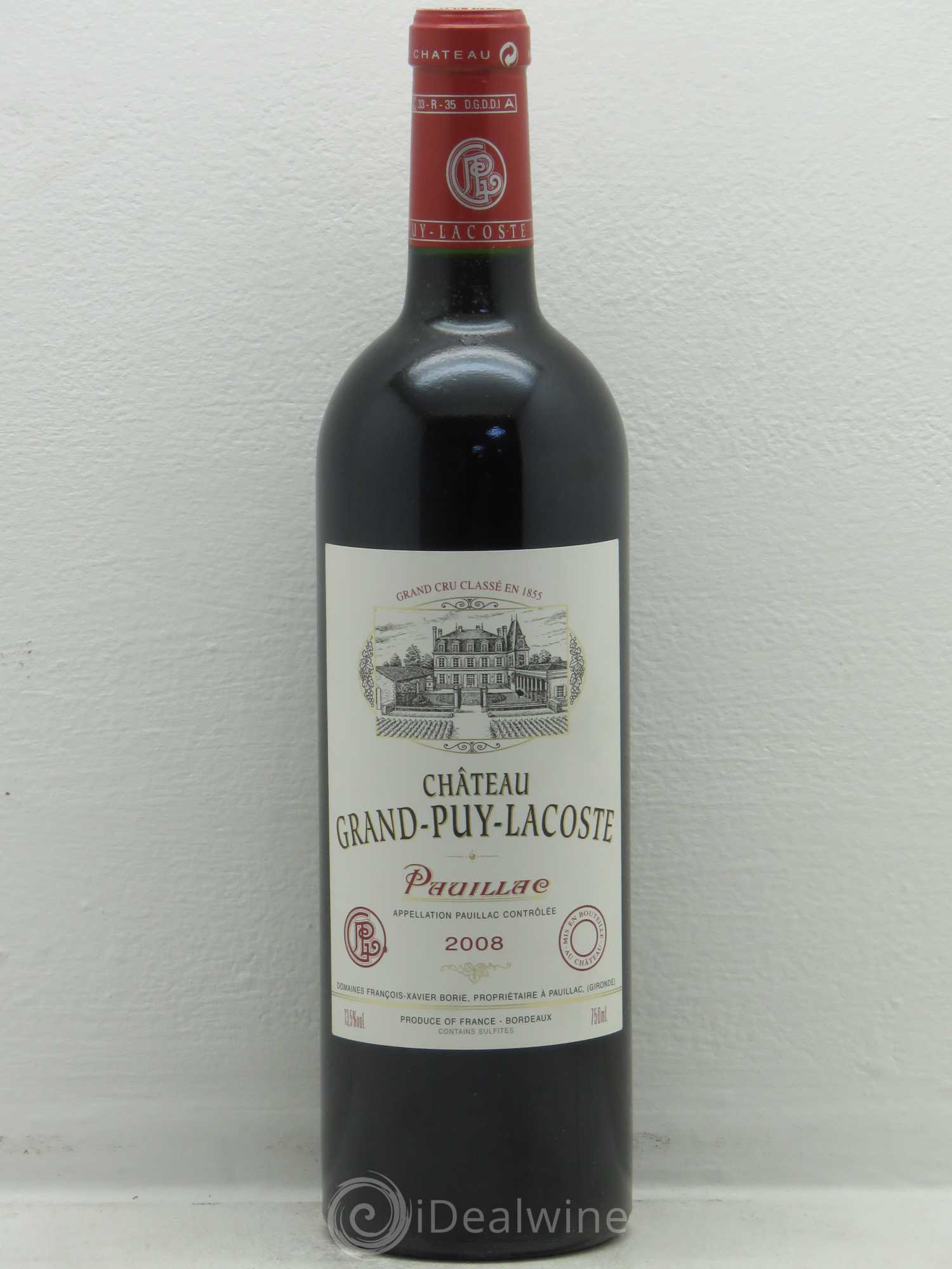 Château Grand Puy Lacoste 5ème Grand Cru Classé 2008 - Lot de 1 bouteille - 0