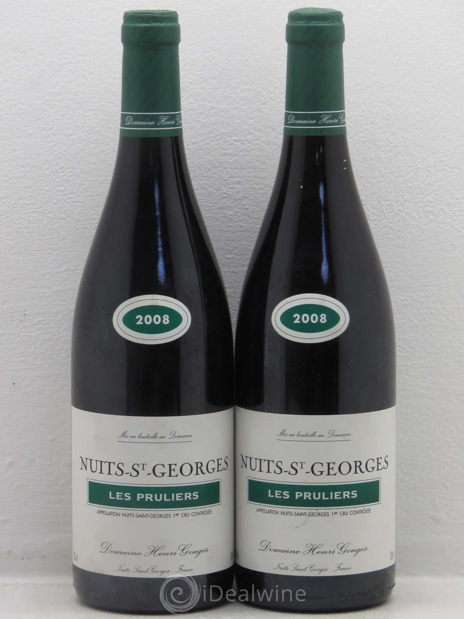 Nuits-Saint-Georges 1er Cru Les Pruliers Henri Gouges 2008 - Lot de 2 bouteilles - 0