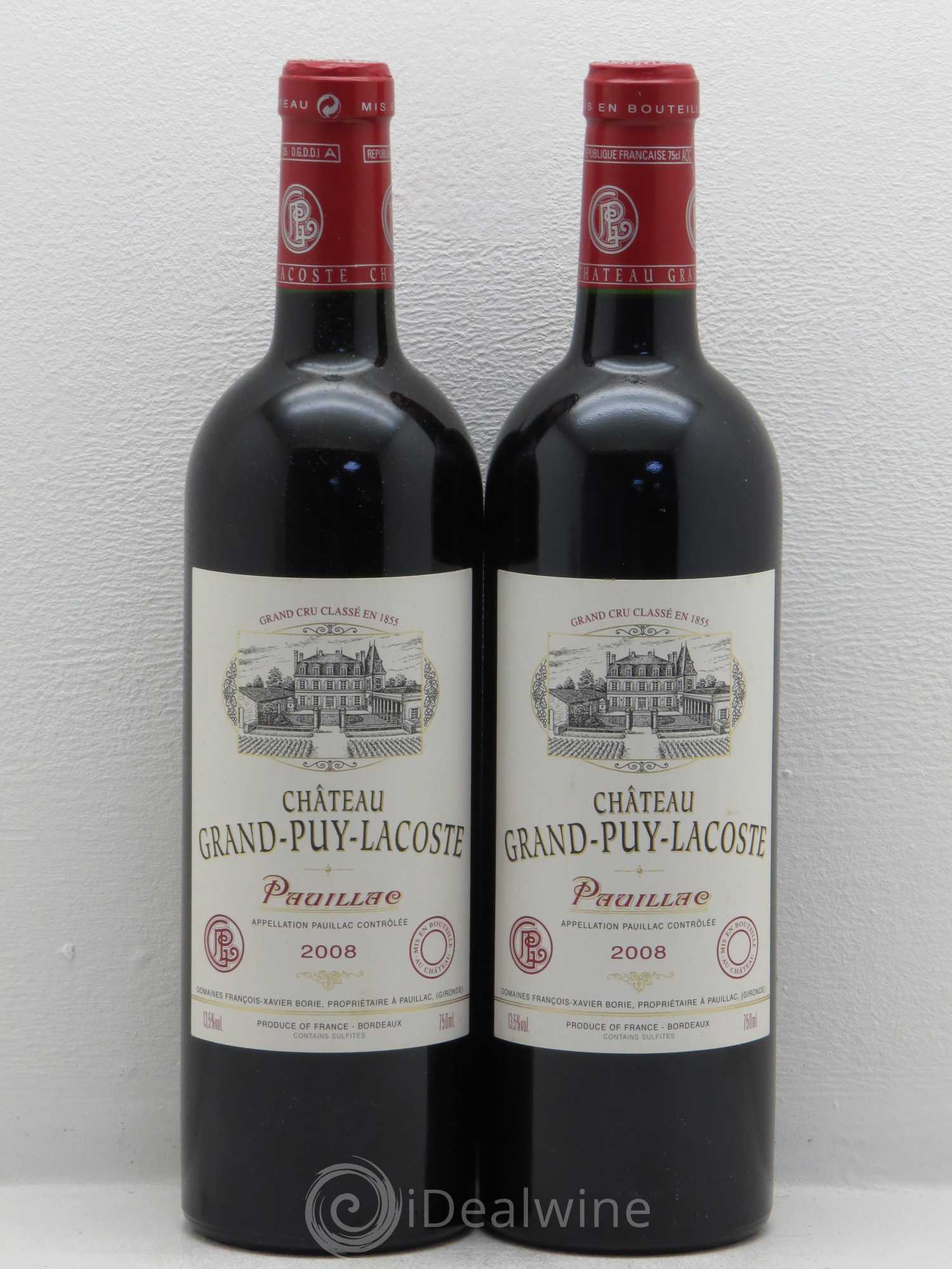 Château Grand Puy Lacoste 5ème Grand Cru Classé 2008 - Lot de 2 bouteilles - 0