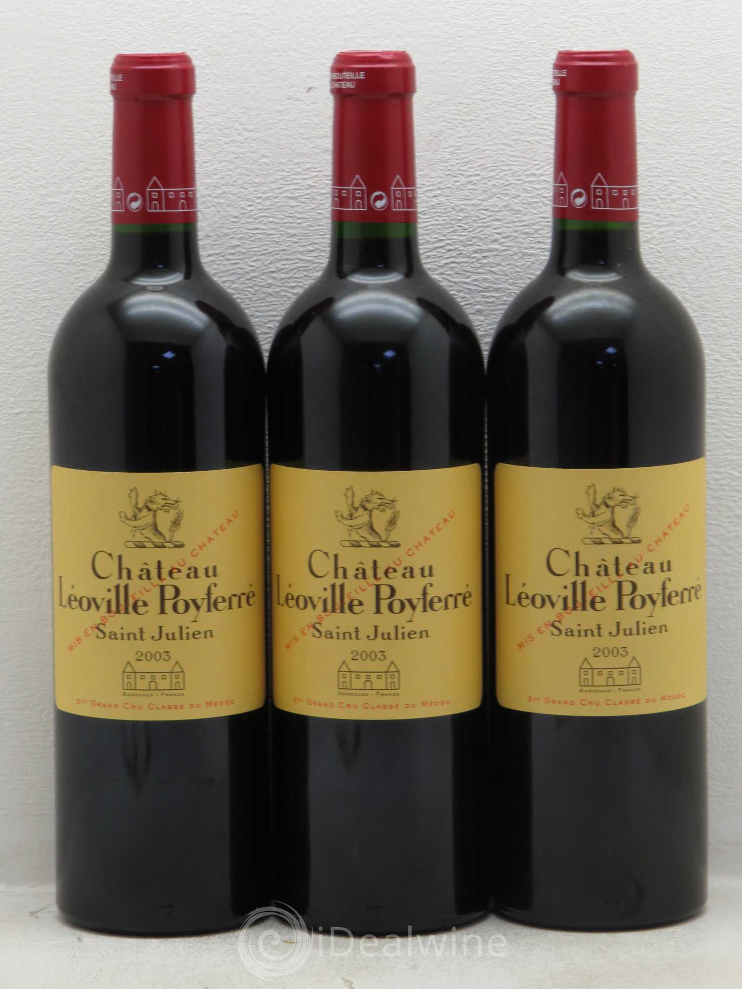 Château Léoville Poyferré 2ème Grand Cru Classé 2003 - Lot de 3 bouteilles - 0