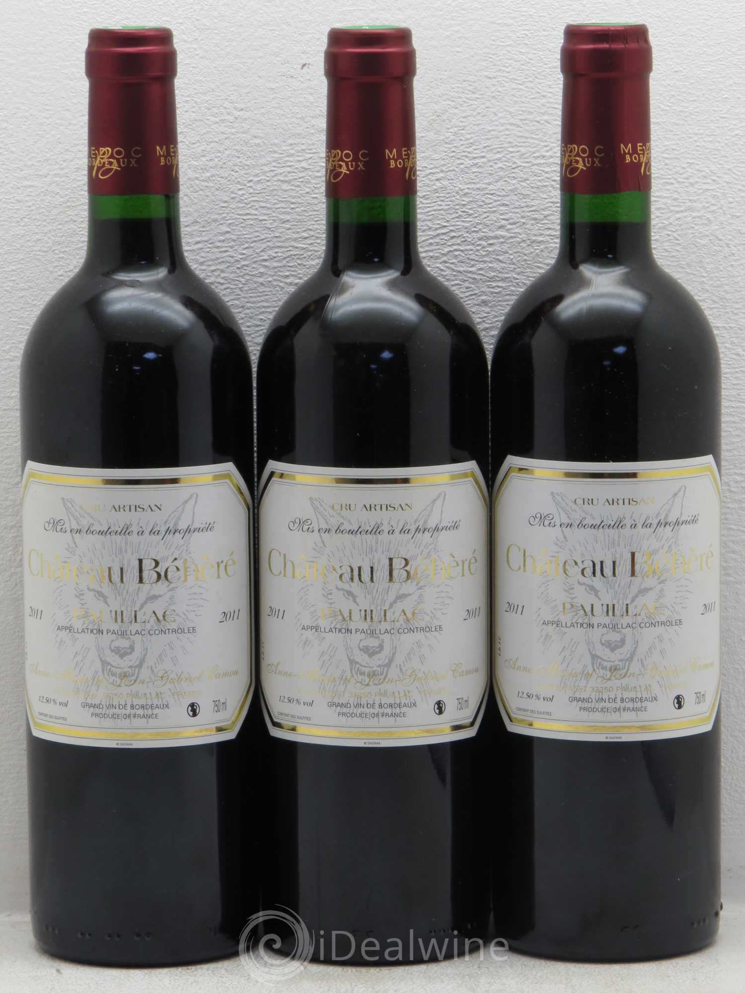 Pauillac Château Behere 2011 - Lot de 6 bouteilles - 1