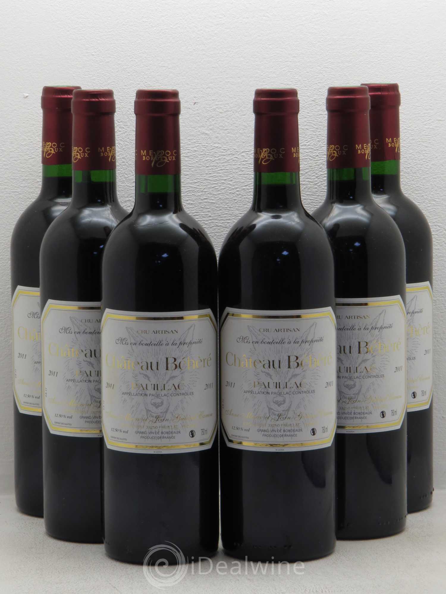 Pauillac Château Behere 2011 - Lot de 6 bouteilles - 0