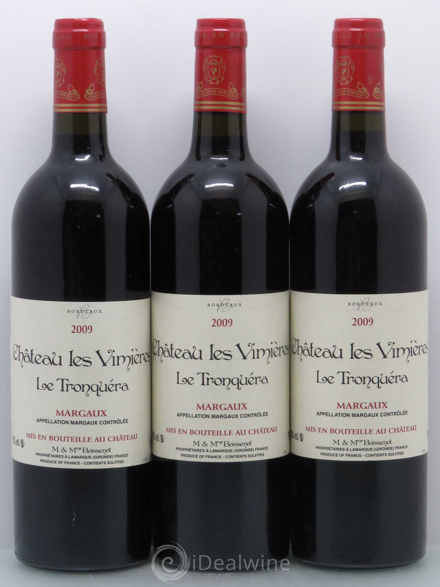 Bordeaux Château Les Vimieres Le Tronquera - Margaux 2009 - Posten von 3 Flaschen - 0