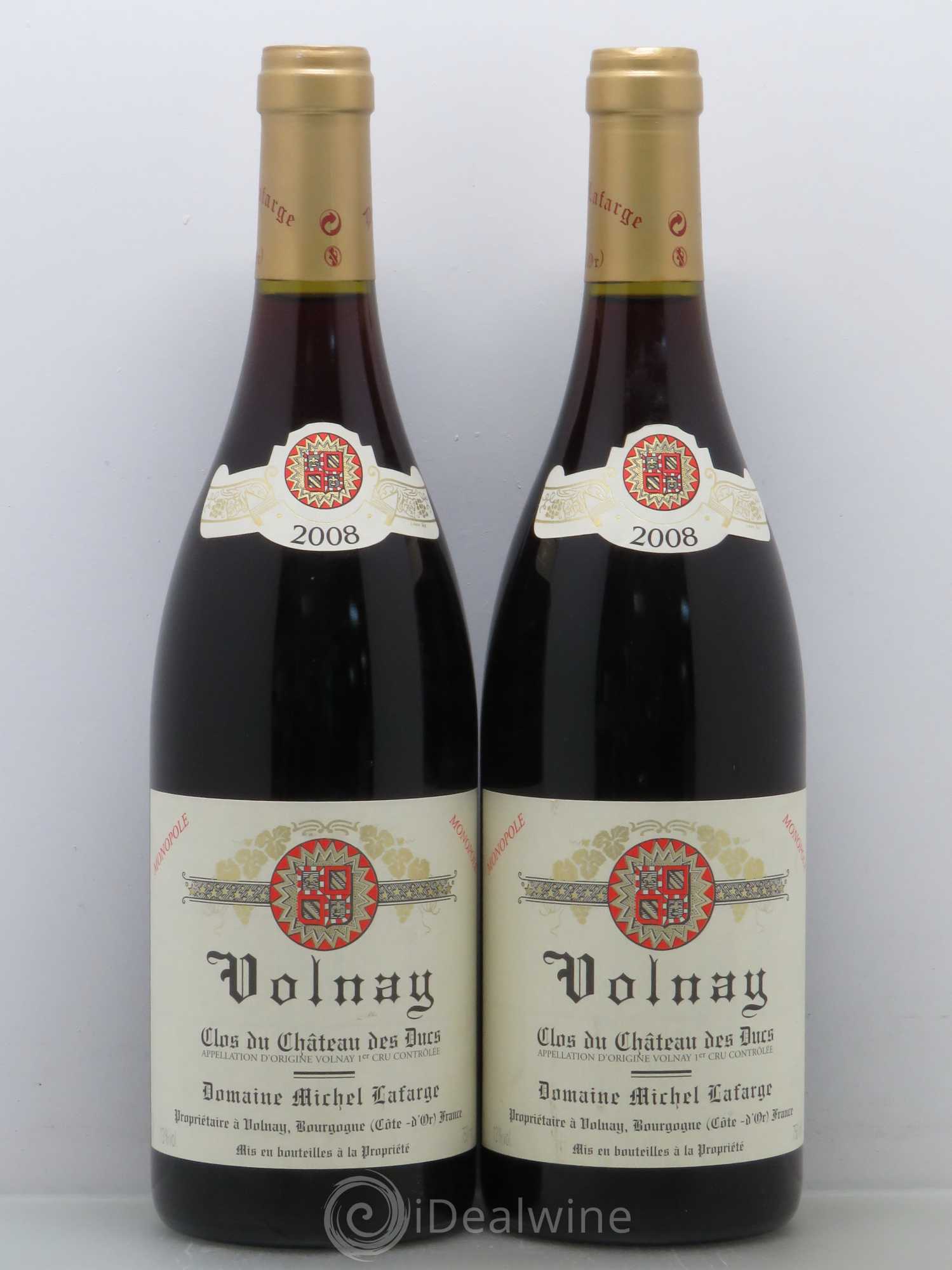 Volnay 1er Cru Clos du Château des Ducs Lafarge (Domaine) 2008 - Lot de 2 bouteilles - 0