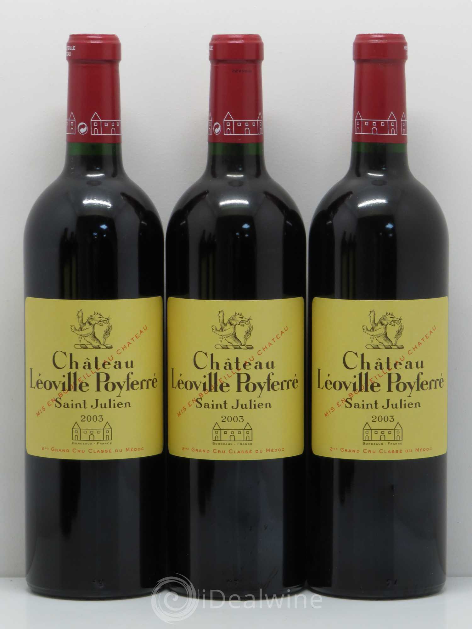 Château Léoville Poyferré 2ème Grand Cru Classé 2003 - Lot de 6 bouteilles - 1