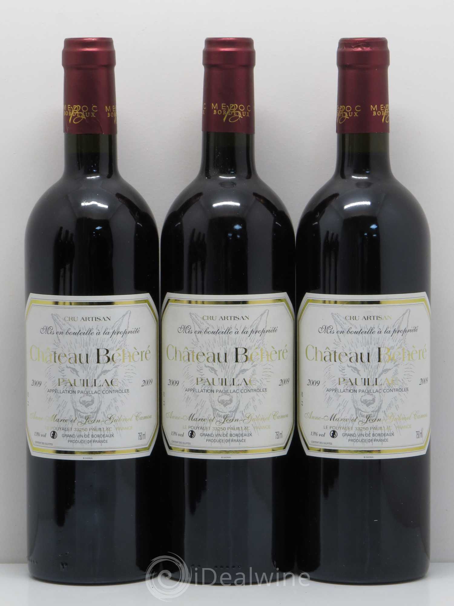 Pauillac Château Béhèré 2009 - Lot de 6 bouteilles - 1