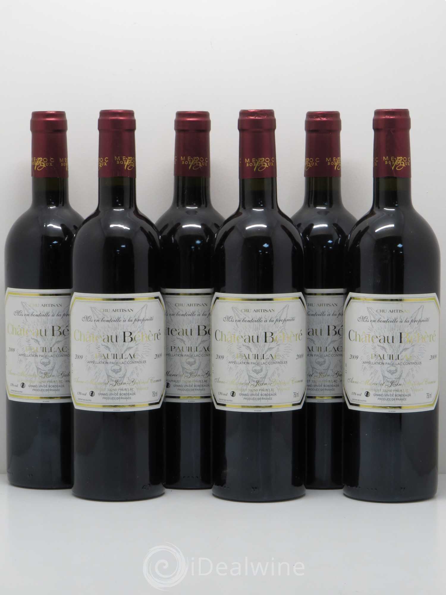 Pauillac Château Béhèré 2009 - Lot de 6 bouteilles - 0