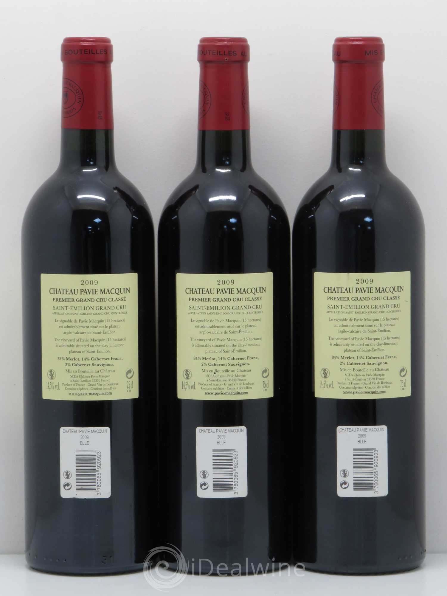 Château Pavie Macquin 1er Grand Cru Classé B 2009 - Lot de 3 bouteilles - 1