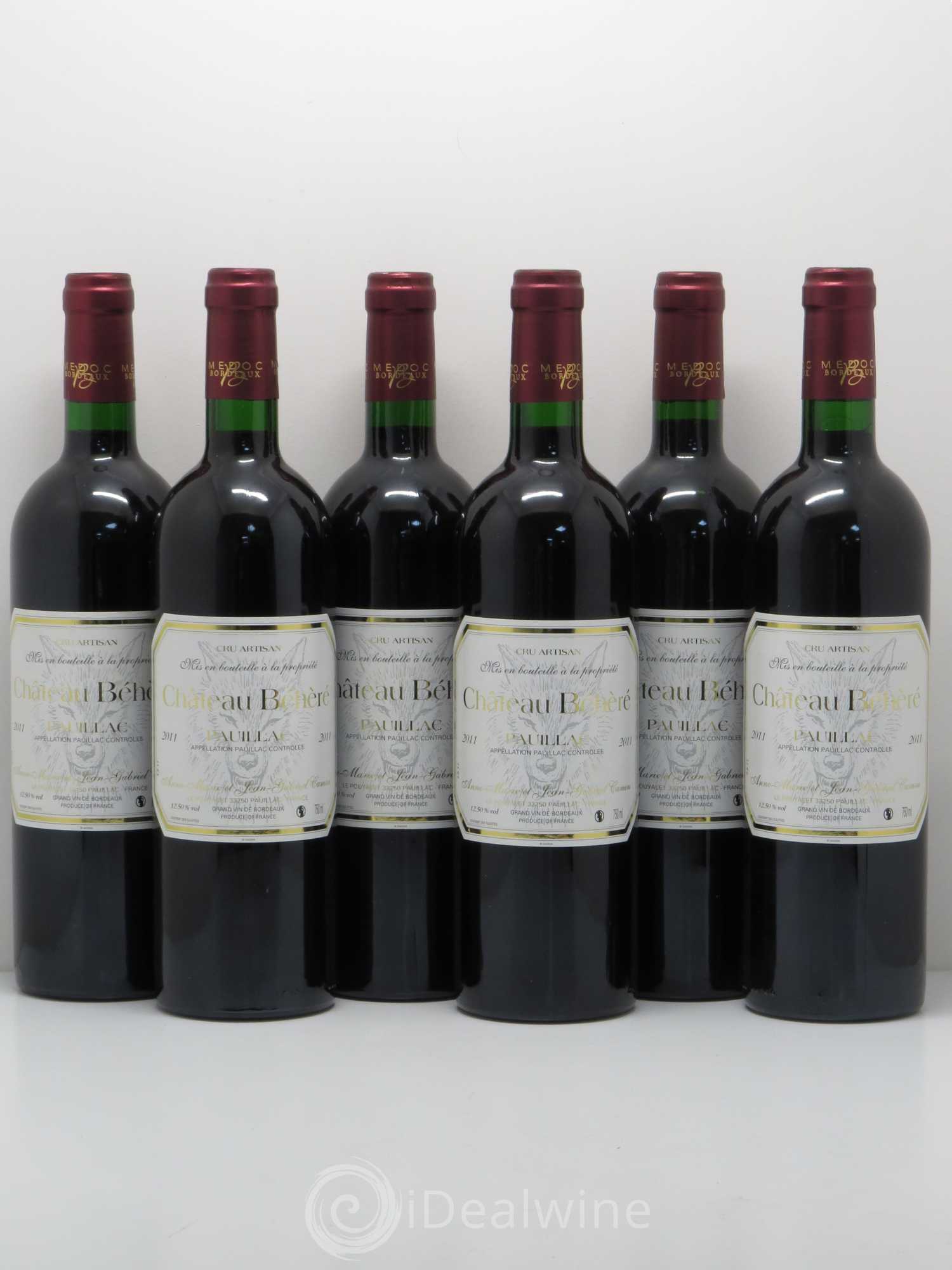 Pauillac Château Béhèré 2011 - Lot de 6 bouteilles - 0