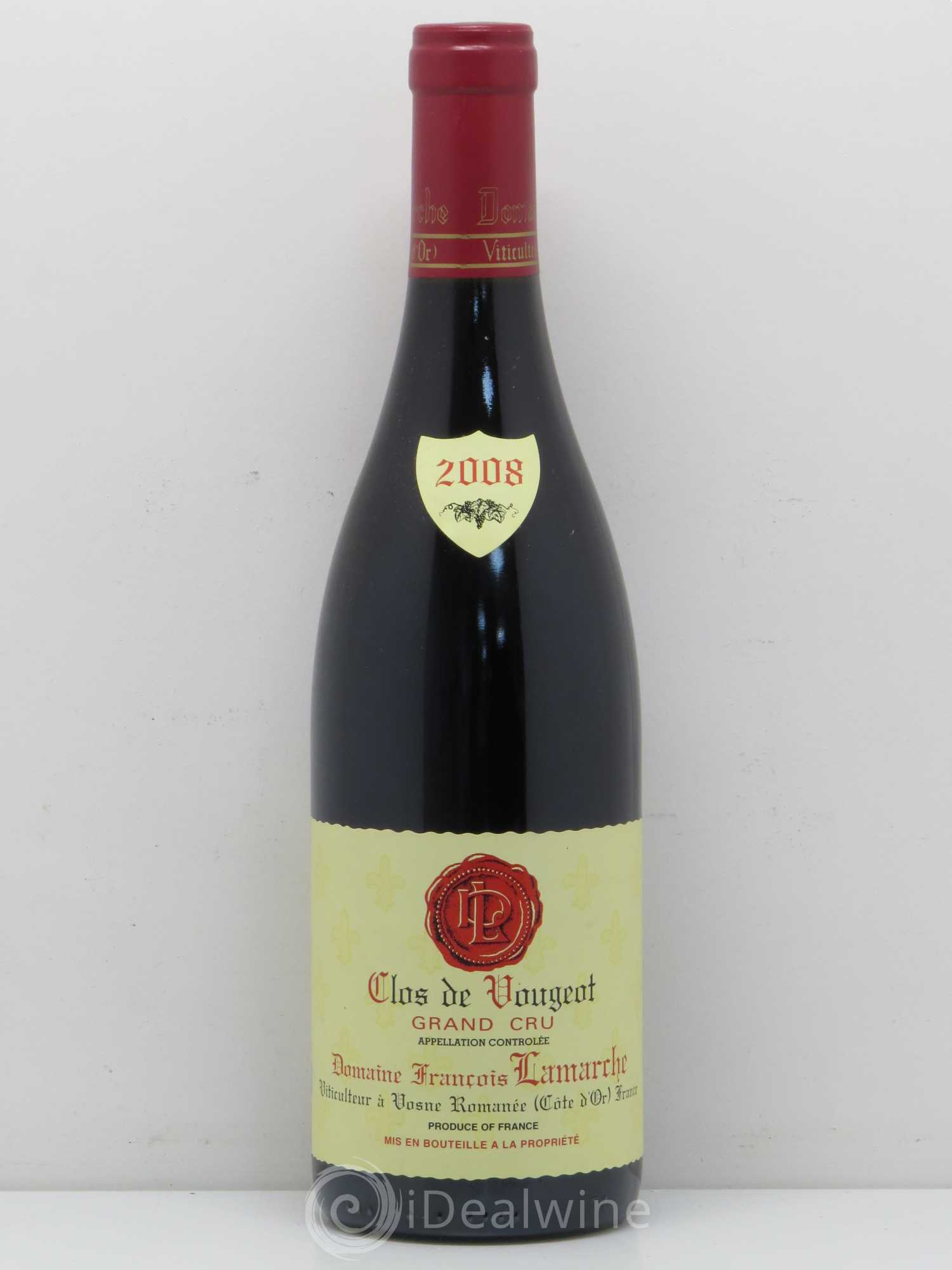 Clos de Vougeot Grand Cru Lamarche (Domaine) 2008 - Lot de 1 bouteille - 0