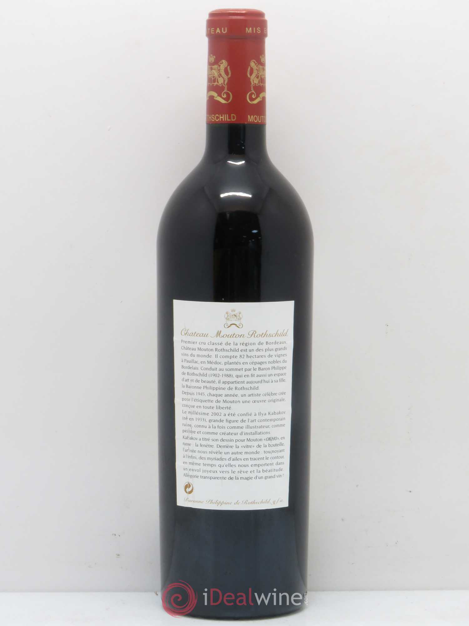 Château Mouton Rothschild 1er Grand Cru Classé 2002 - Lot de 1 bouteille - 1