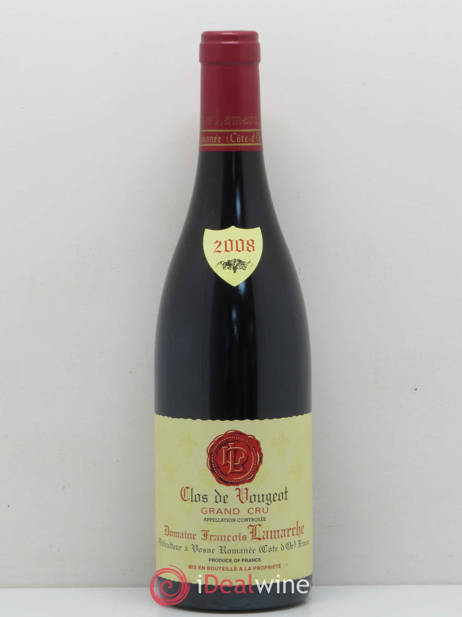 Clos de Vougeot Grand Cru Lamarche (Domaine) 2008 - Lot de 1 bouteille - 0