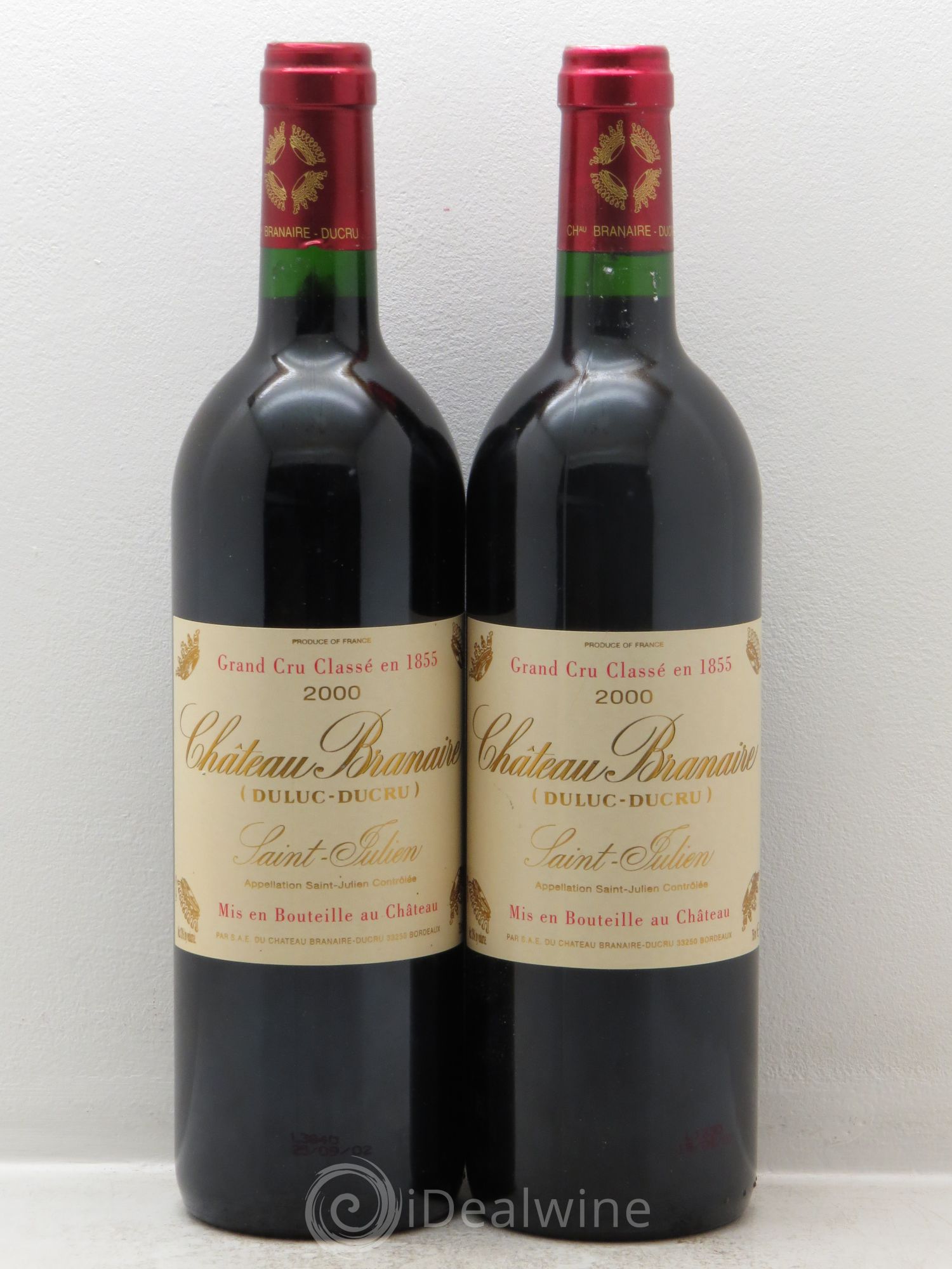 Château Branaire Ducru 4ème Grand Cru Classé 2000 - Lot de 2 bouteilles - 0