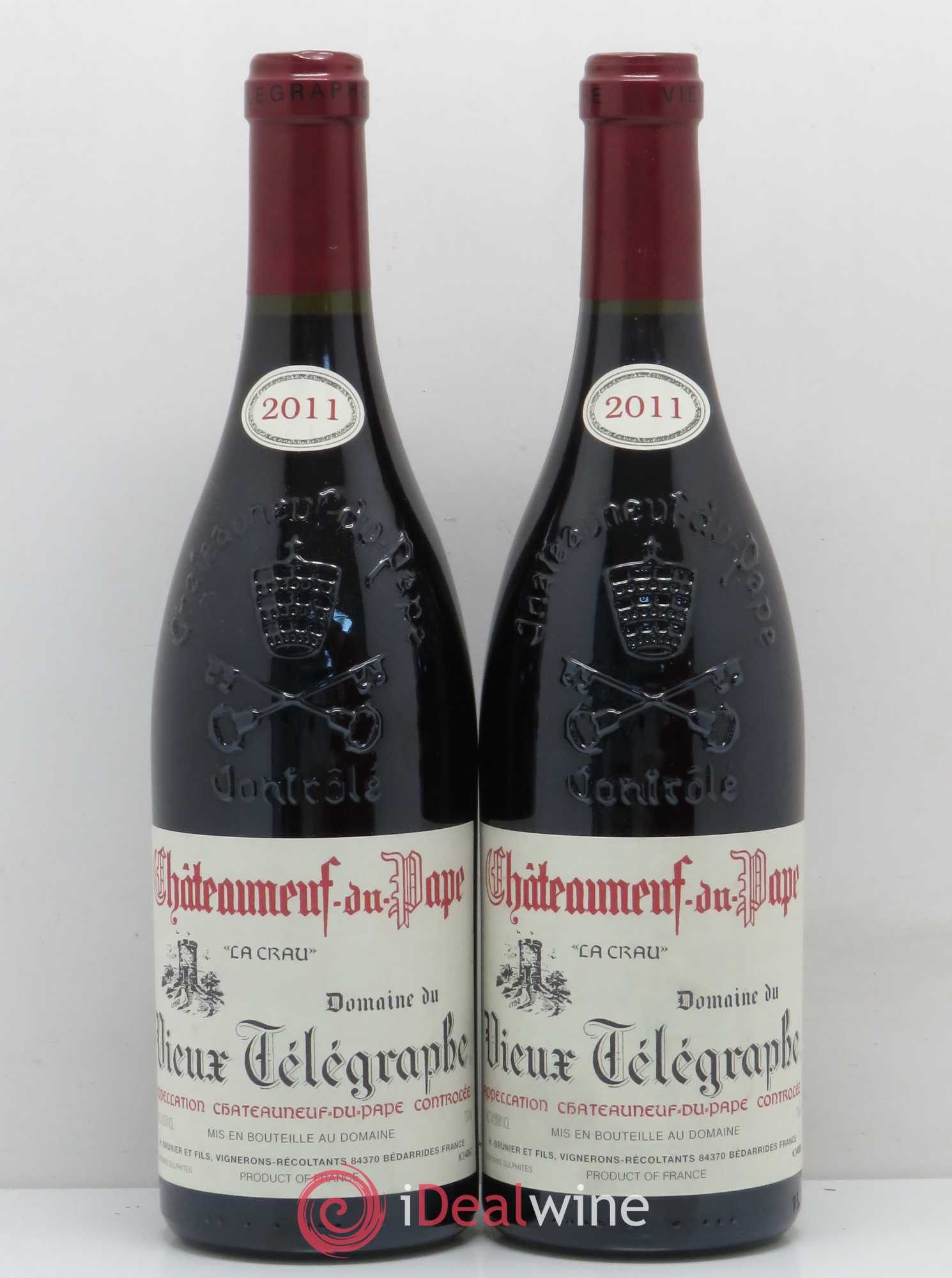 Châteauneuf-du-Pape Vieux Télégraphe (Domaine du) Vignobles Brunier 2011 - Lot de 2 bouteilles - 0
