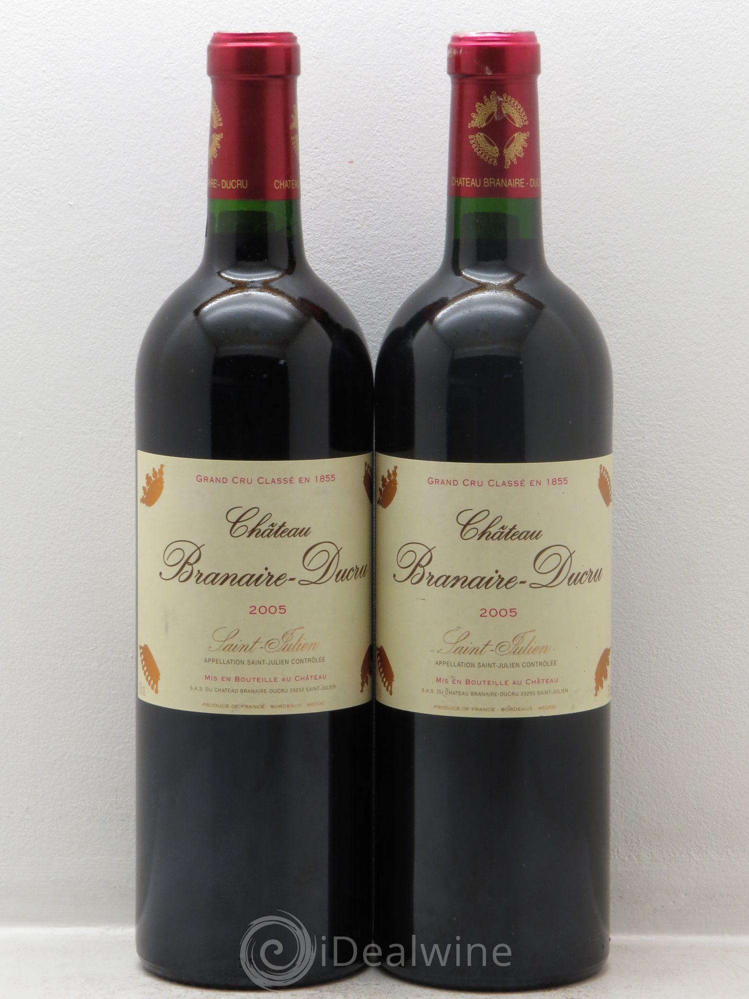 Château Branaire Ducru 4ème Grand Cru Classé 2005 - Lotto di 2 bottiglie - 0