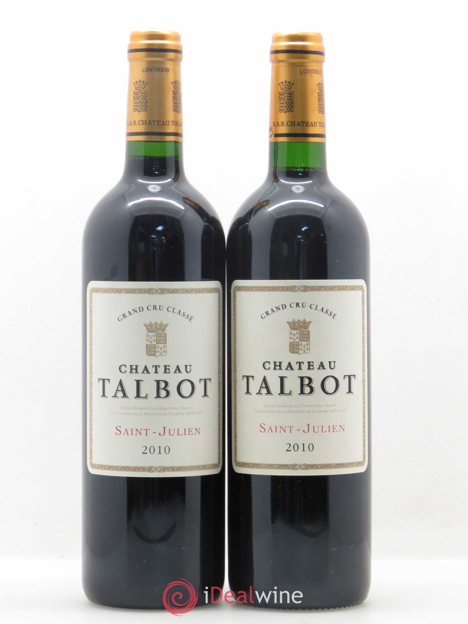 Château Talbot 4ème Grand Cru Classé 2010 - Lot de 2 bouteilles - 0